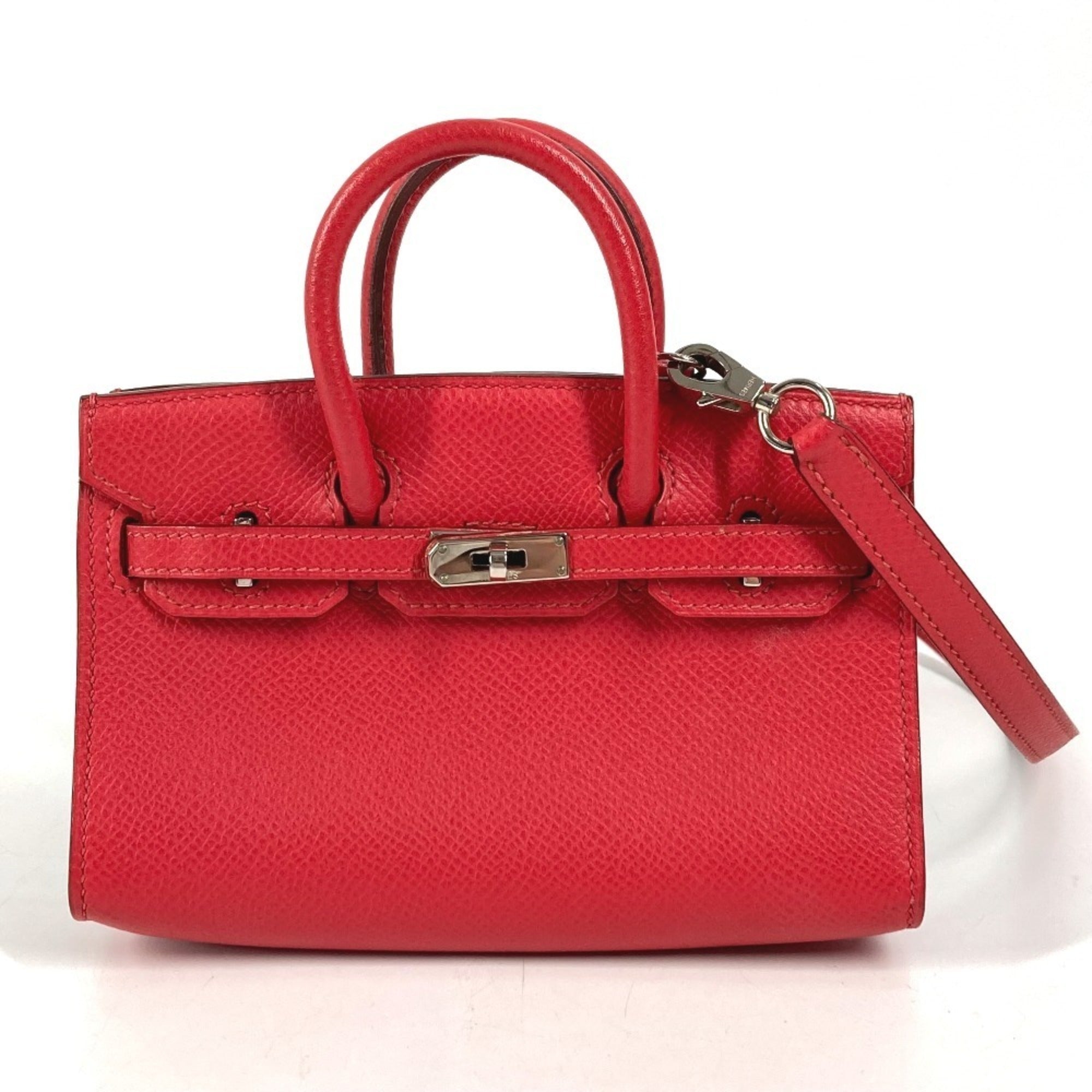 Hermes Red Color Leather Handbag Shoulder Bag (Pre-Owned)