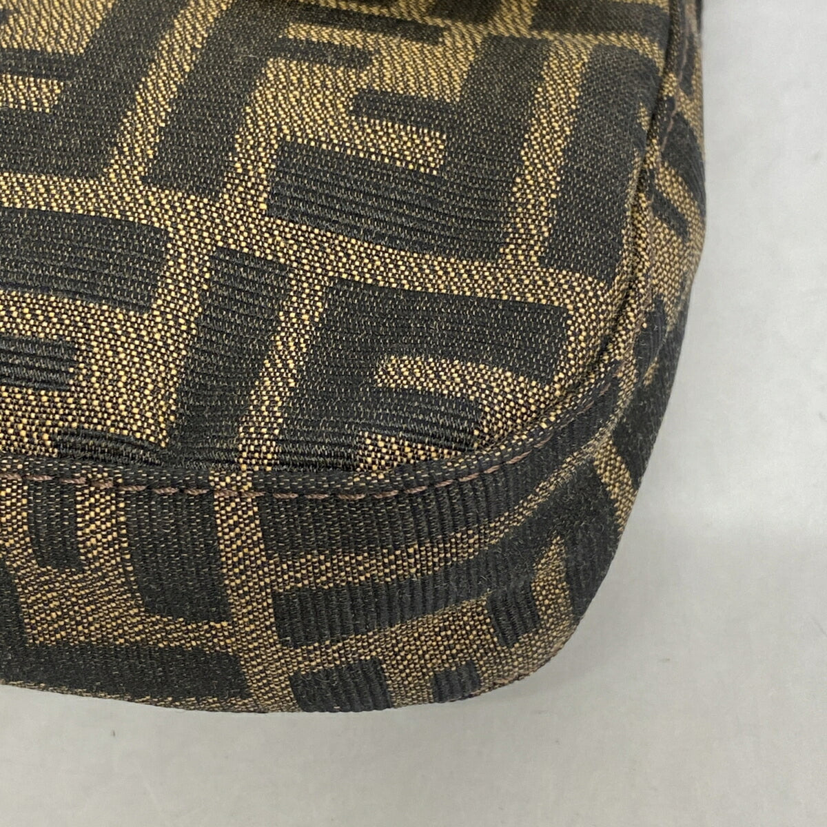 Fendi Brown Nylon Canvas Handbag (Pre-Owned)