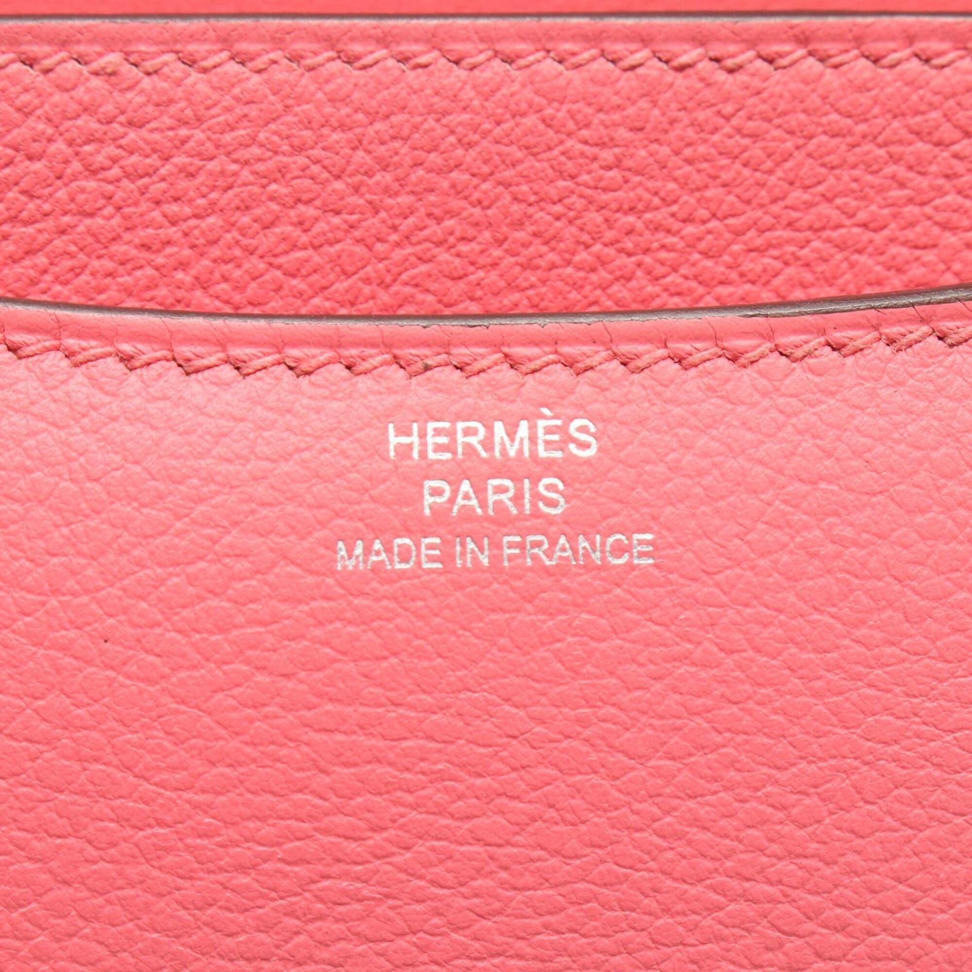 Hermes Pink Leather Handbag Shoulder Bag (Pre-Owned)
