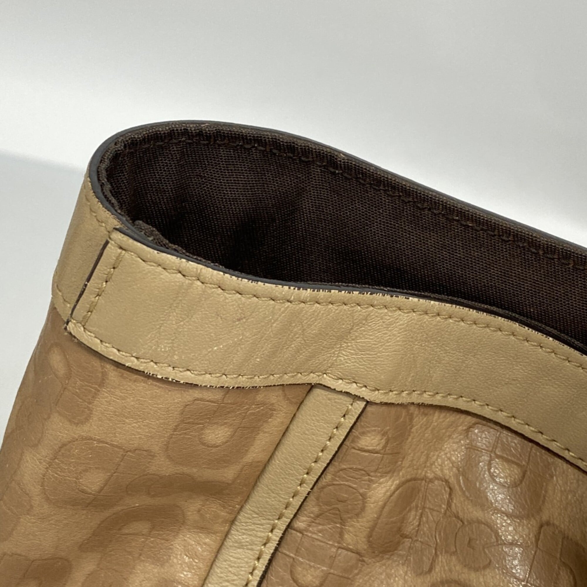 Gucci Beige Leather Tote Bag (Pre-Owned)