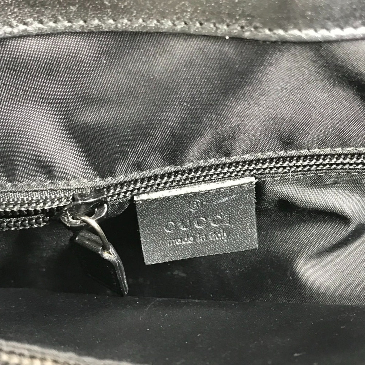 Gucci Black Nylon Leather Handbag Tote Bag (Pre-Owned)