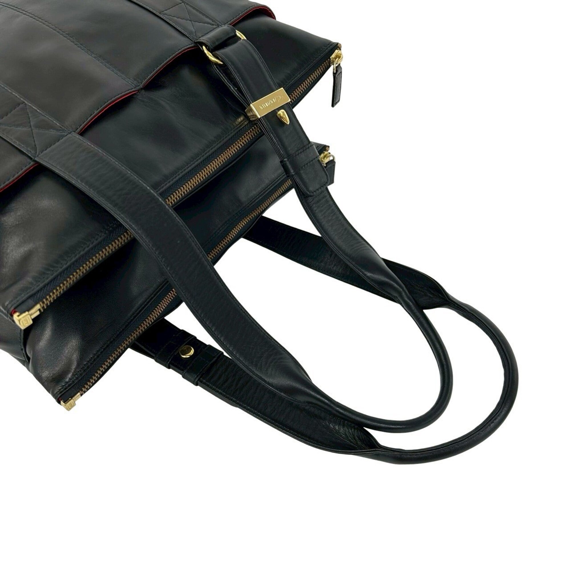 Yves Saint Laurent Black Leather Shoulder Bag Tote Bag (Pre-Owned)