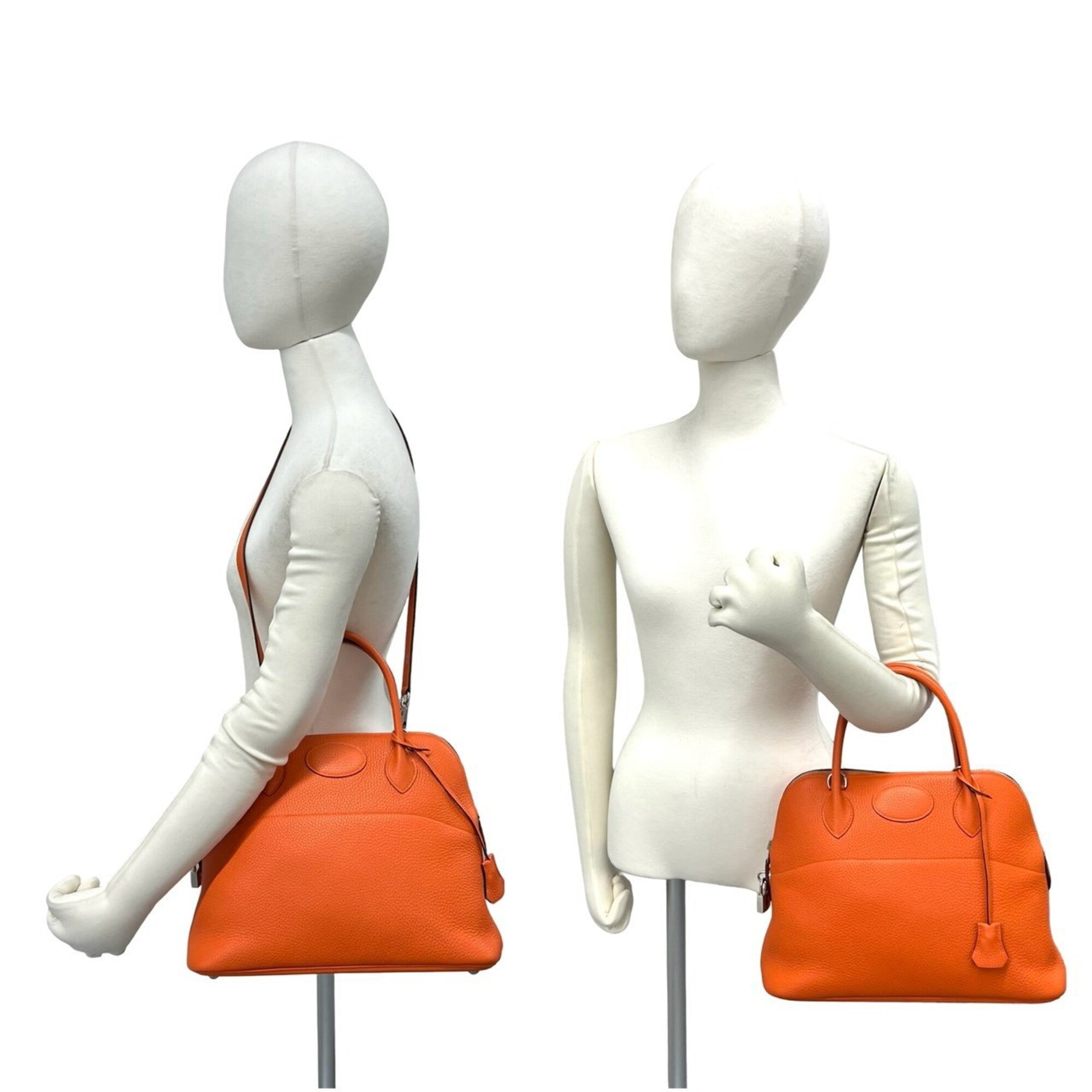 Hermes Orange Taurillon Clemence Leather Handbag Shoulder Bag (Pre-Owned)