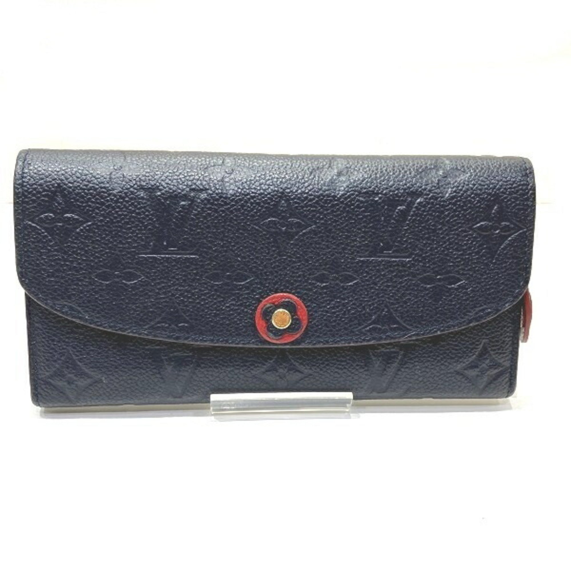 Louis Vuitton Monogram Empreinte Black Marine Rouge Leather Long Wallet (Bi-Fold) (Pre-Owned)