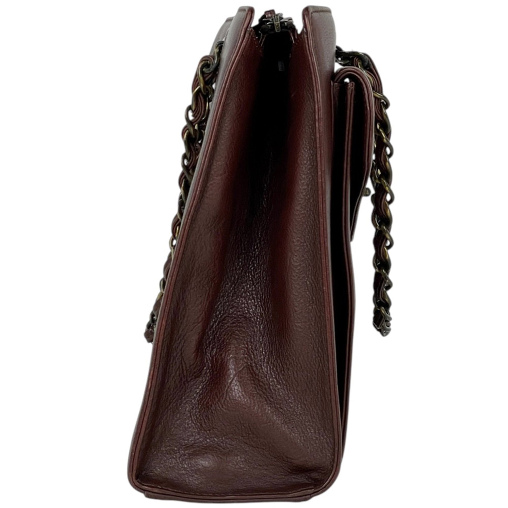 Chanel Brown Leather Handbag Tote Bag (Pre-Owned)