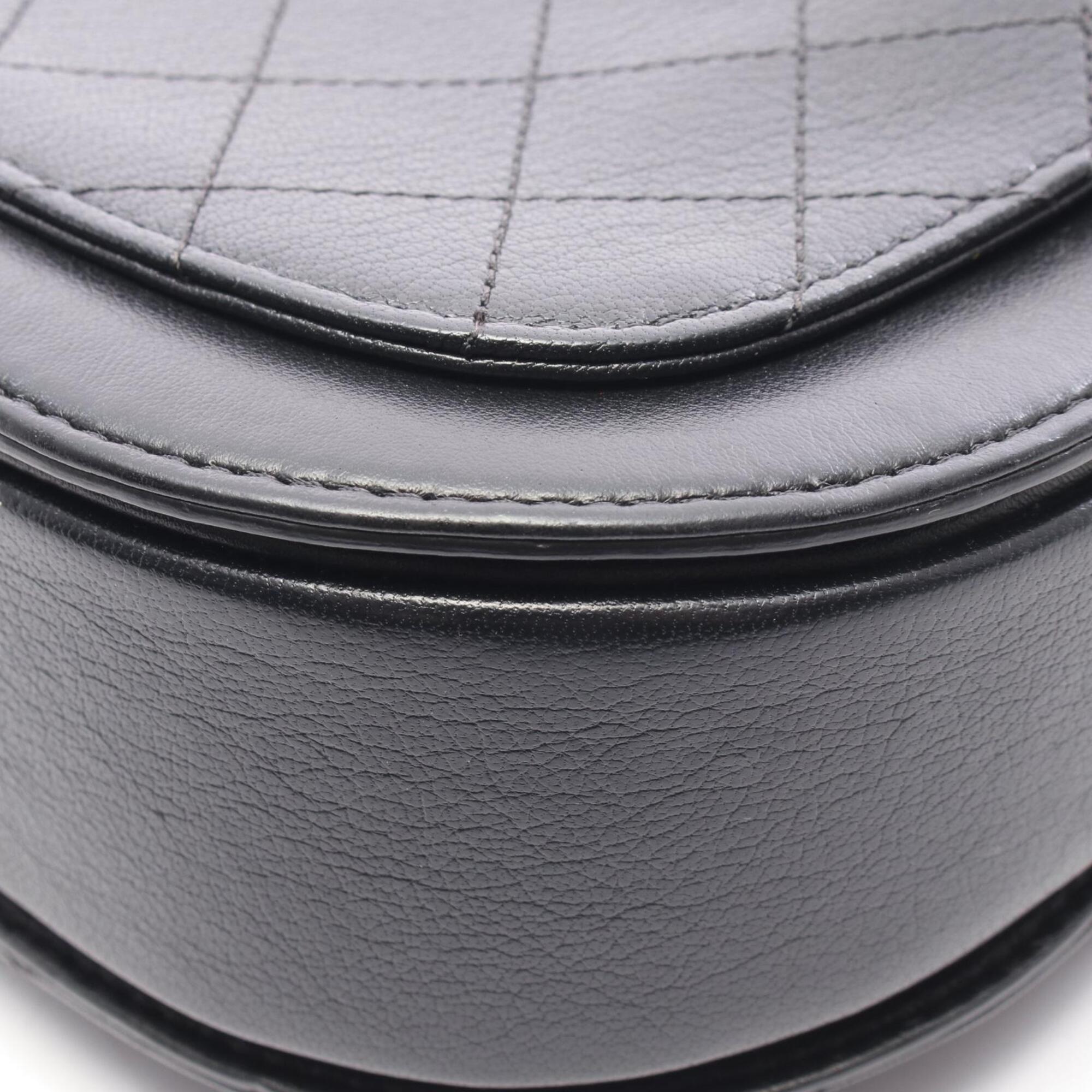 Chanel Black Leather Handbag Shoulder Bag (Pre-Owned)