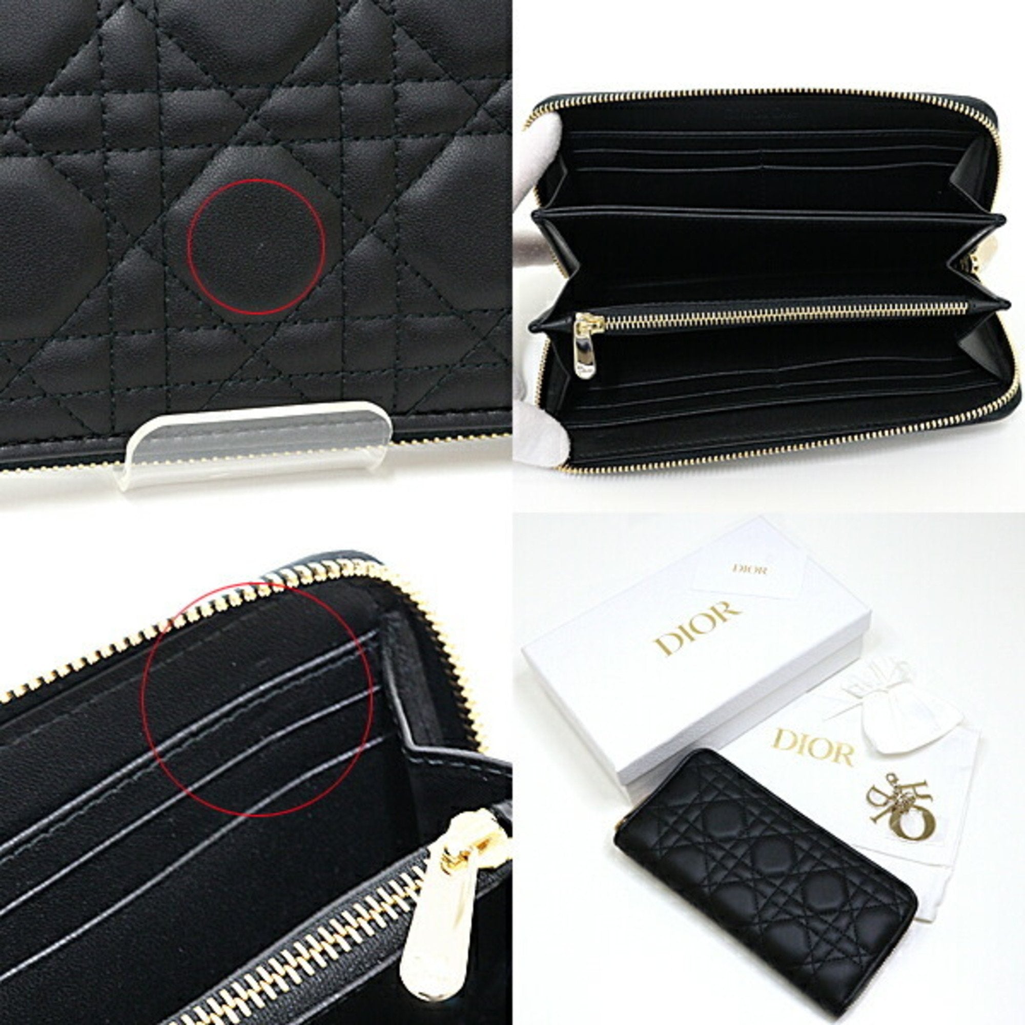 Christian Dior Black Leather Long Wallet (Bi-Fold) (Pre-Owned)