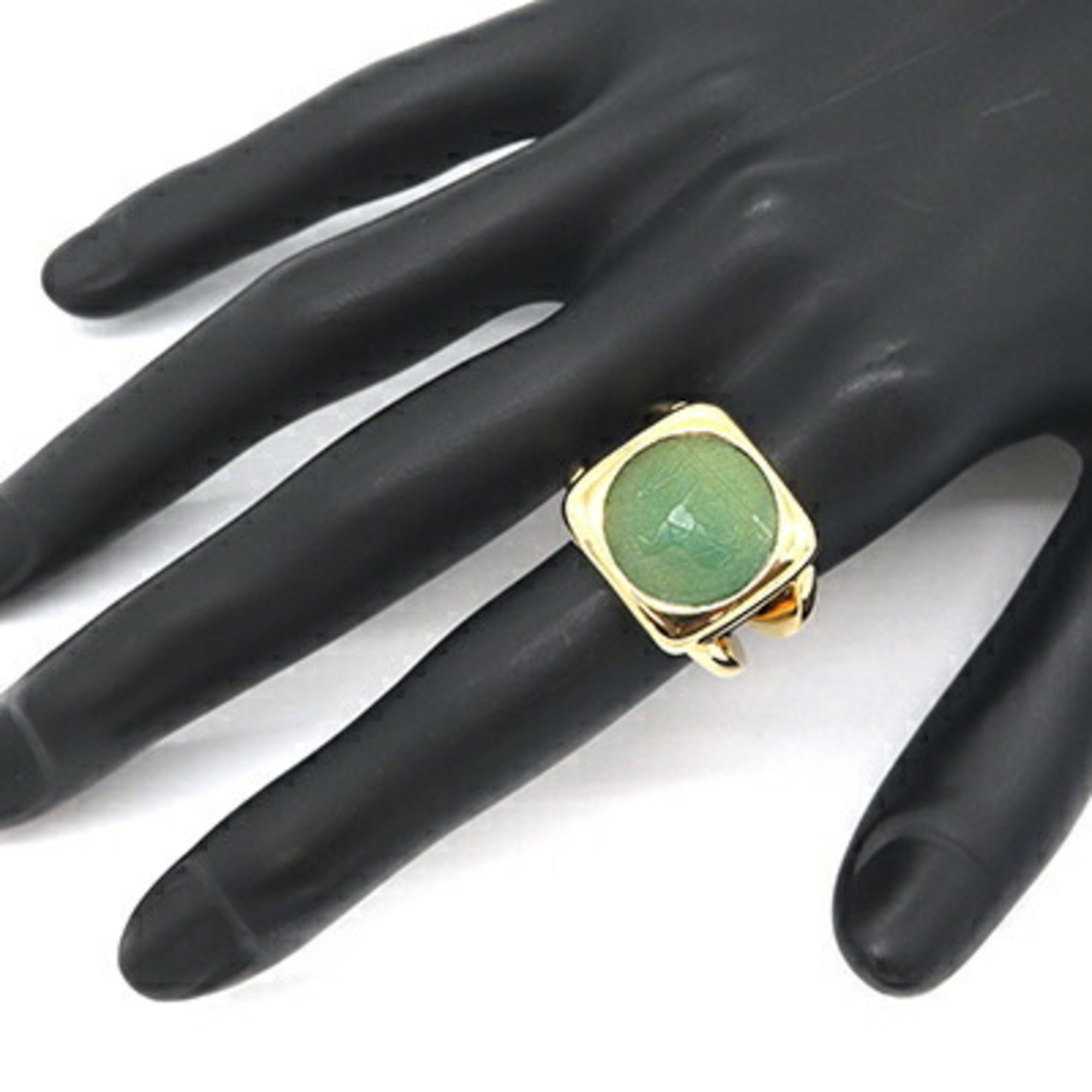 Hermes Green Metal Band Ring (Pre-Owned)