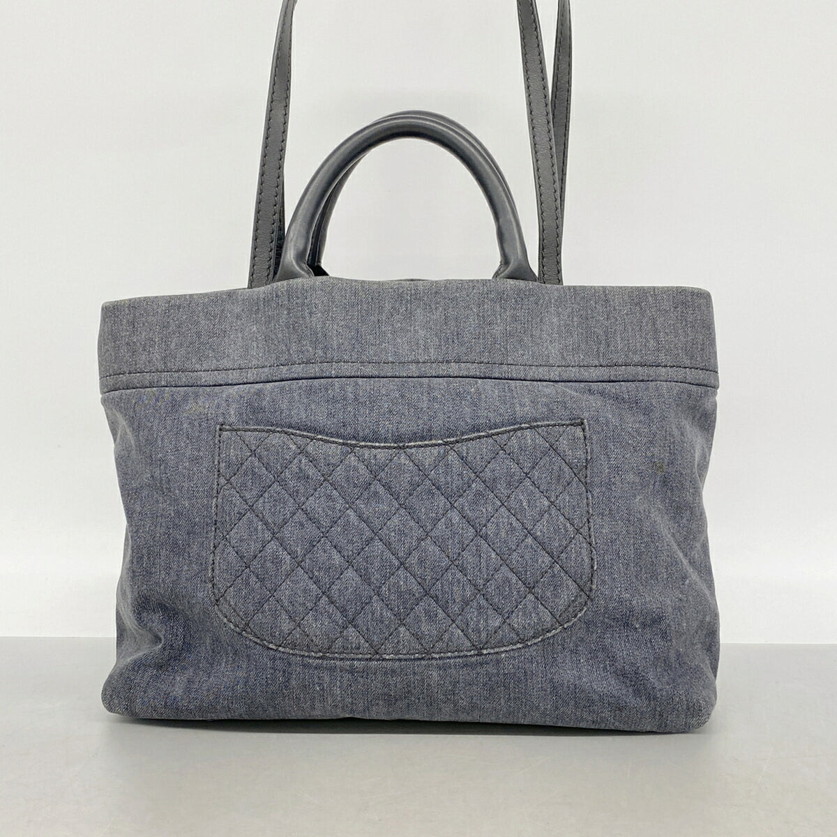 Chanel Gray Denim Handbag (Pre-Owned)