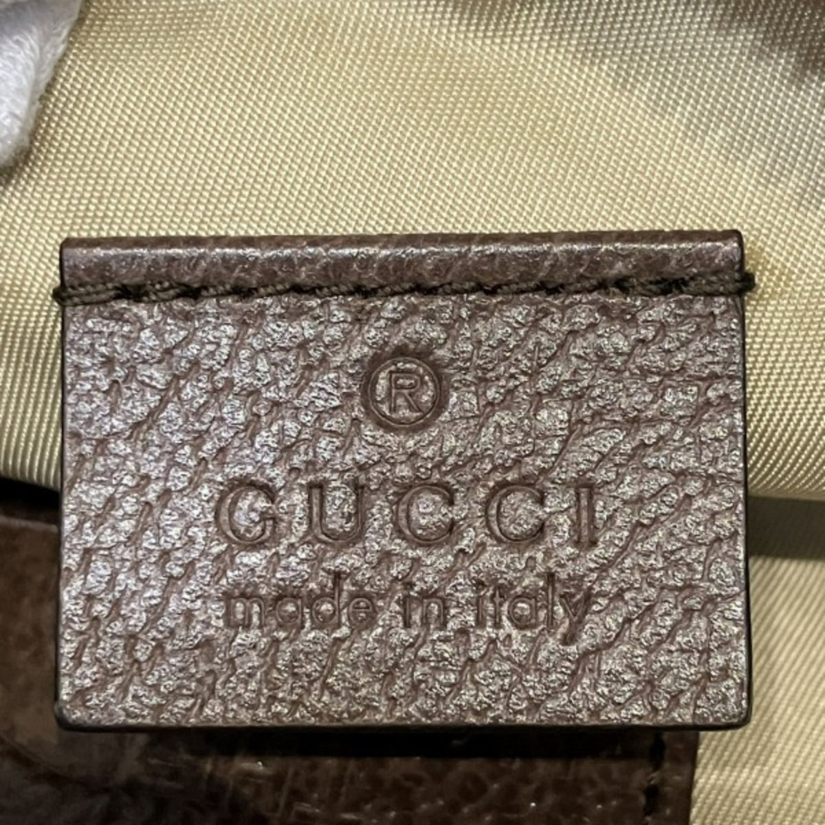 Gucci Beige Green Nylon Leather Fanny Pack (Pre-Owned)