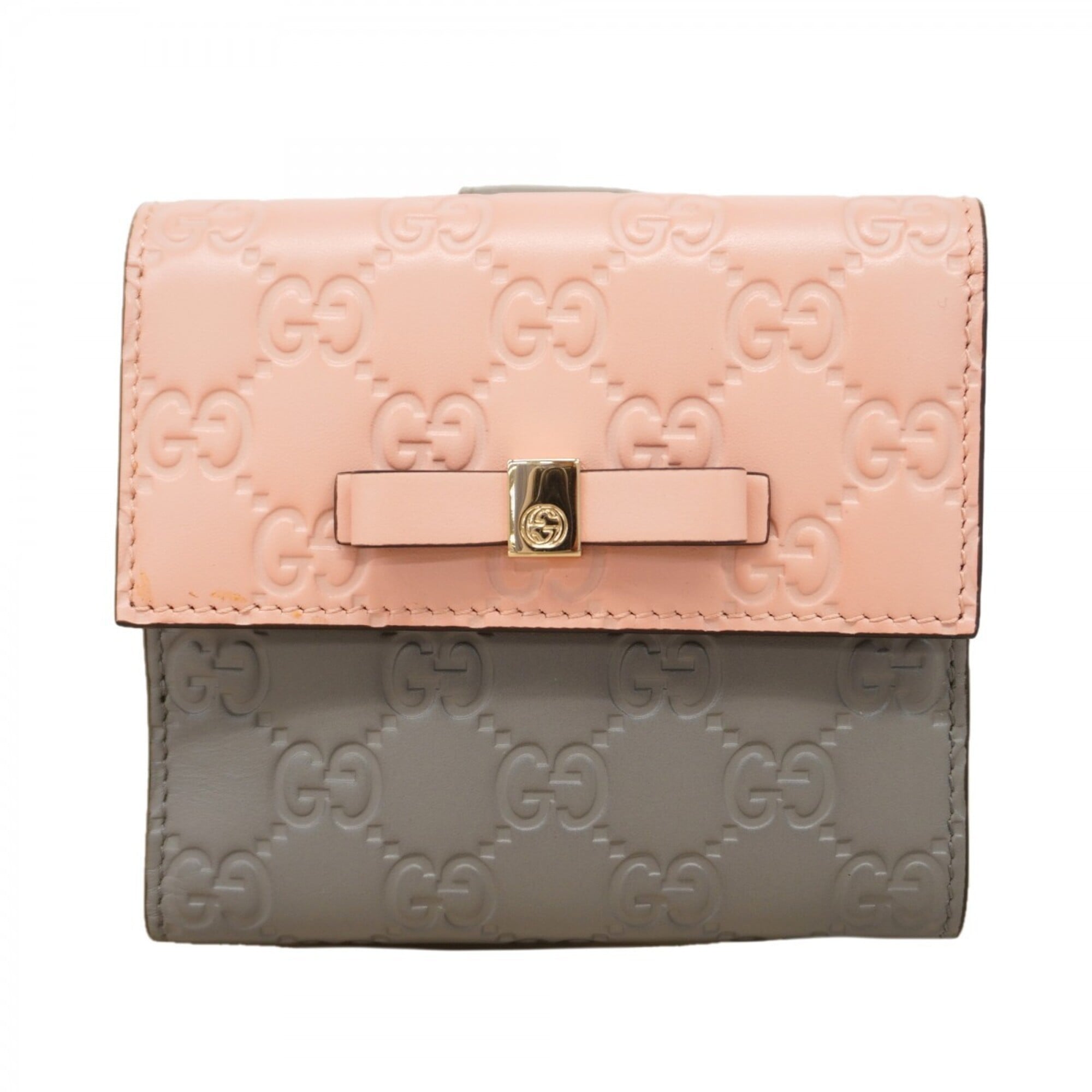 Gucci Gray Pink Leather Wallet (Bi-Fold) (Pre-Owned)
