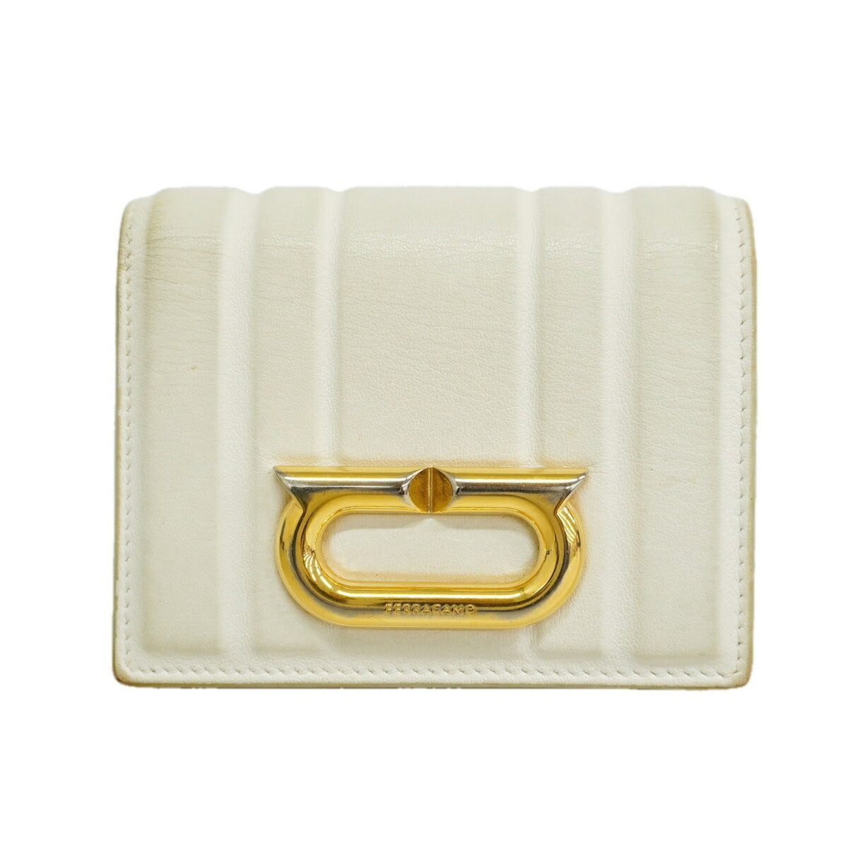 Salvatore Ferragamo White Leather Wallet (Bi-Fold) (Pre-Owned)