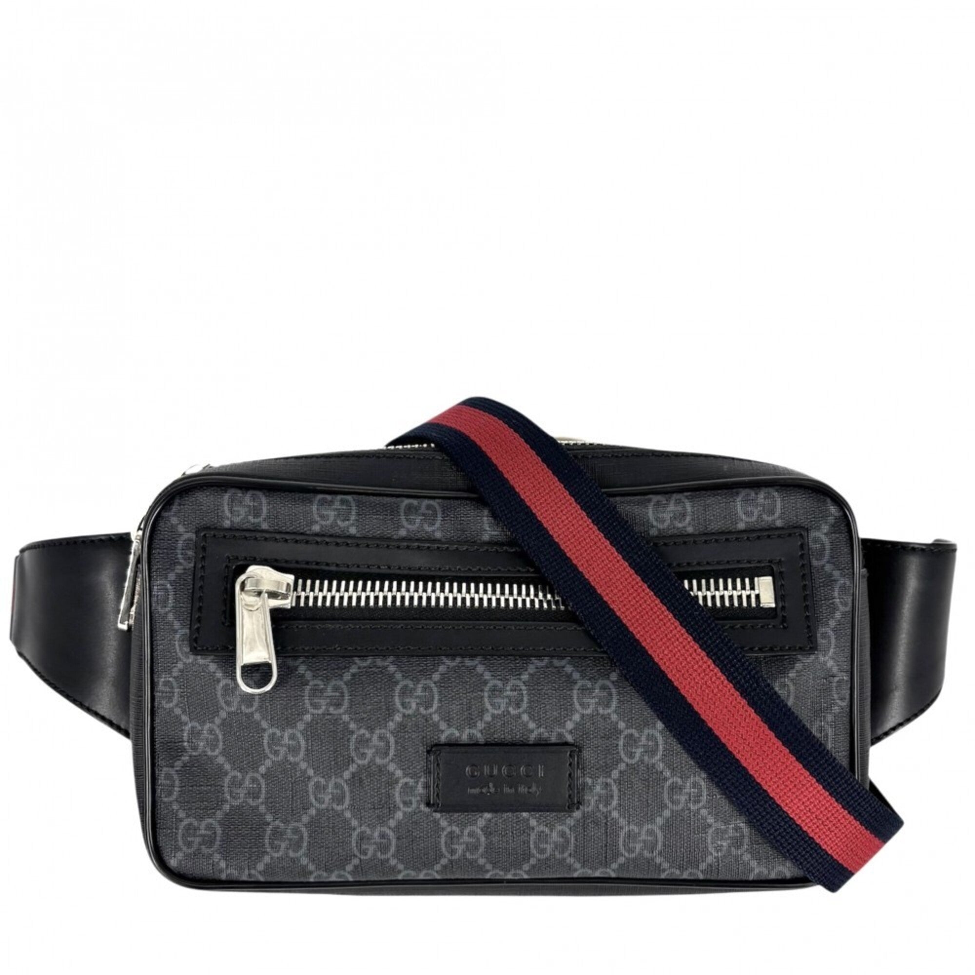 Gucci Black Gg Supreme Leather Fanny Pack (Pre-Owned)