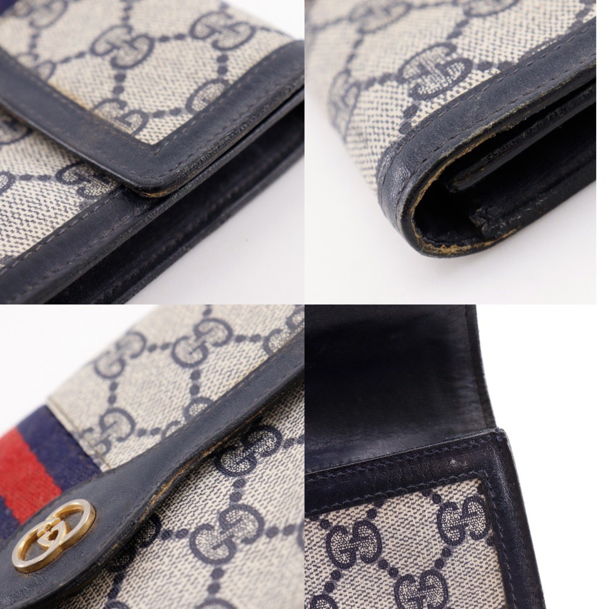 Gucci Navy Gg Supreme Pouch (Pre-Owned)