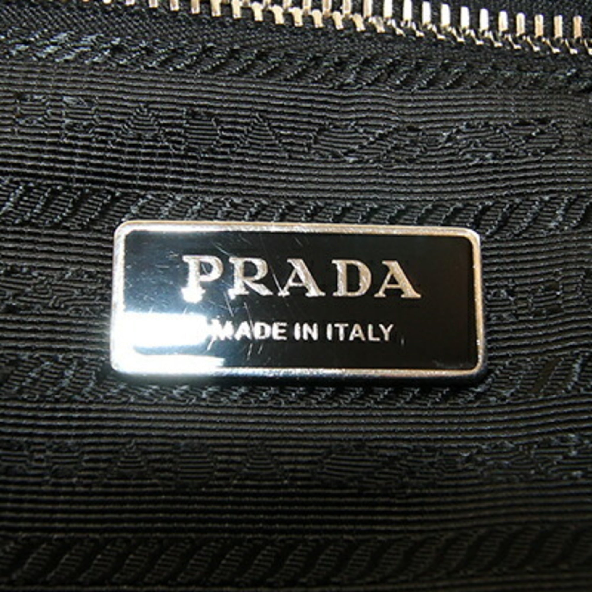 Prada Bianco Black Nero Polyester Tote Bag (Pre-Owned)