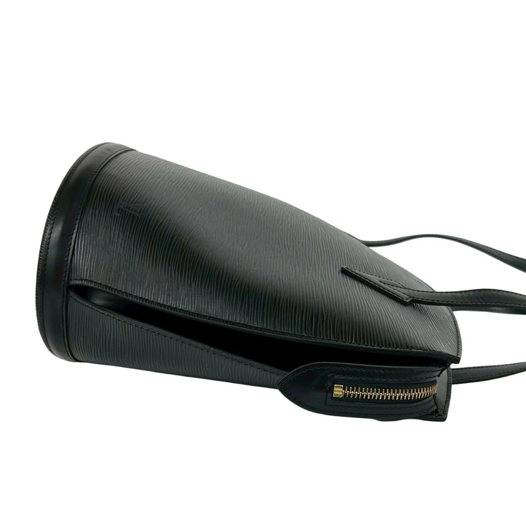 Louis Vuitton Black Leather Shoulder Bag Tote Bag (Pre-Owned)