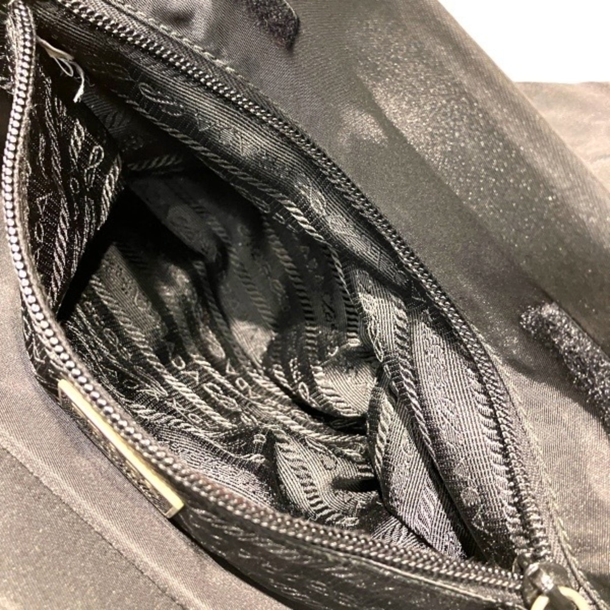 Prada Black Nylon Plastic Handbag Tote Bag (Pre-Owned)