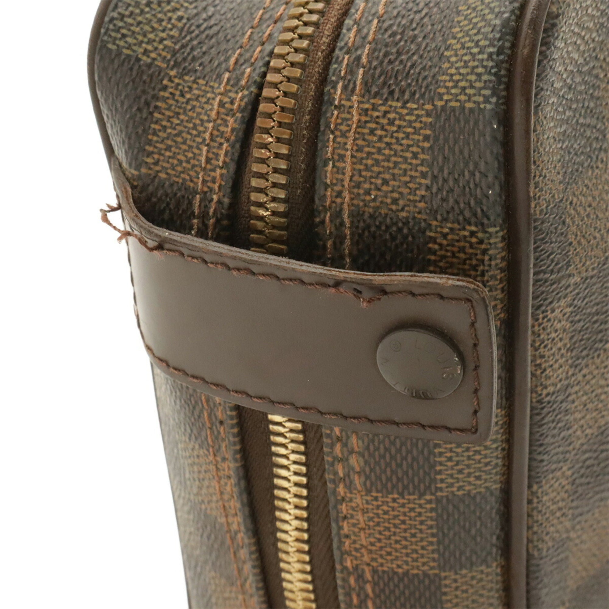 Louis Vuitton Brown Damier Canvas White Pvc Pochette Shoulder Bag (Pre-Owned)