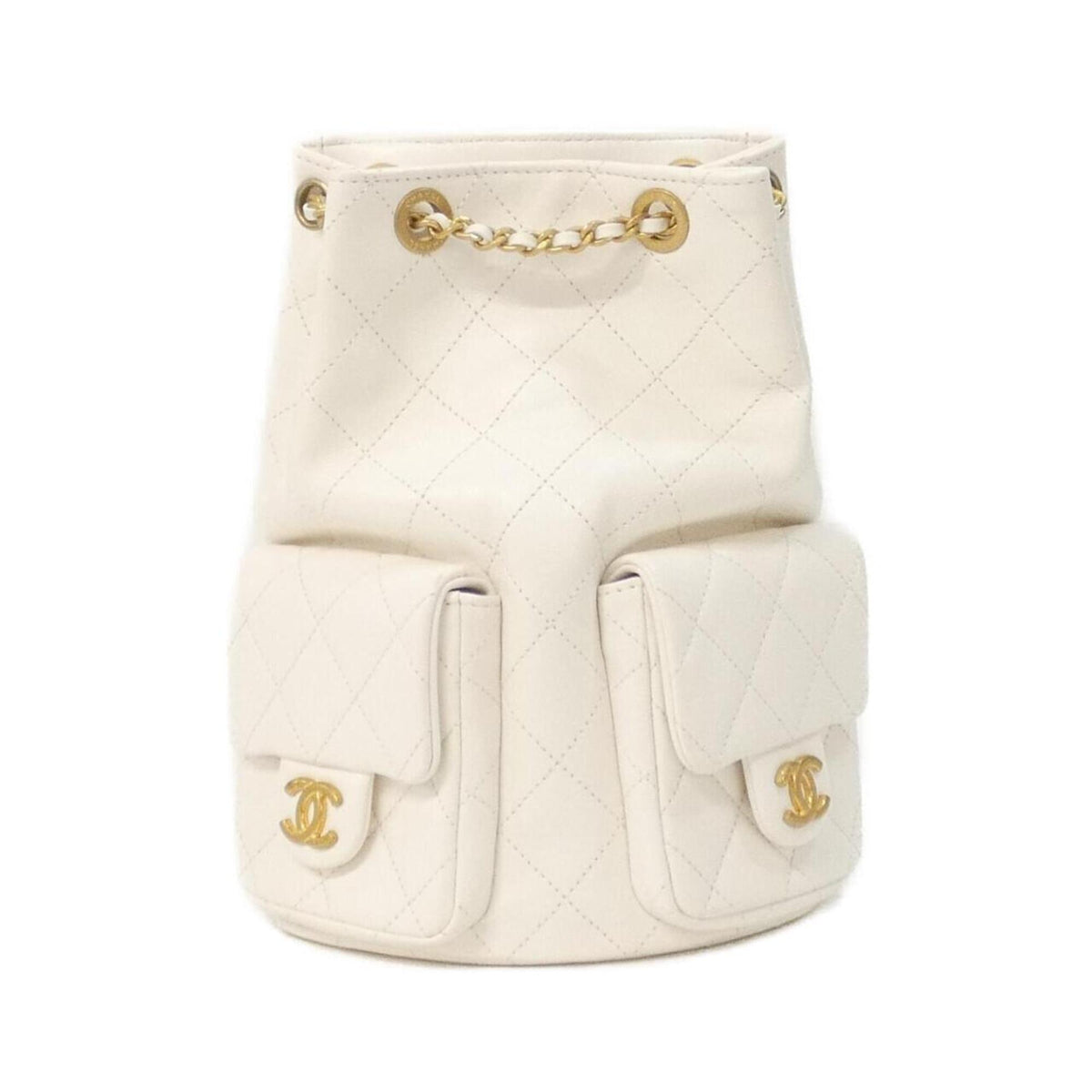 Chanel White Leather Backpack (Pre-Owned)