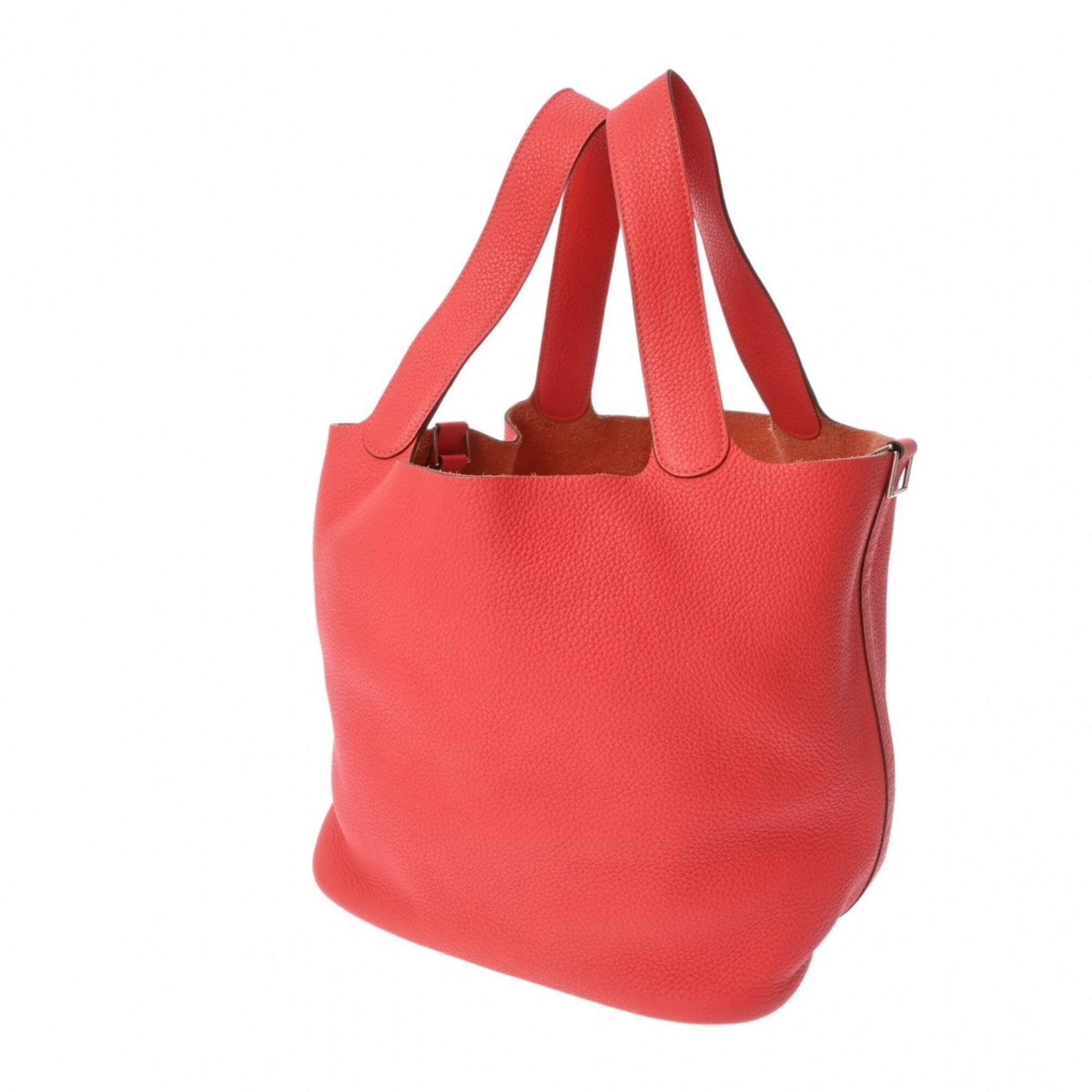 Hermes Red Color Taurillon Clemence Leather Handbag (Pre-Owned)