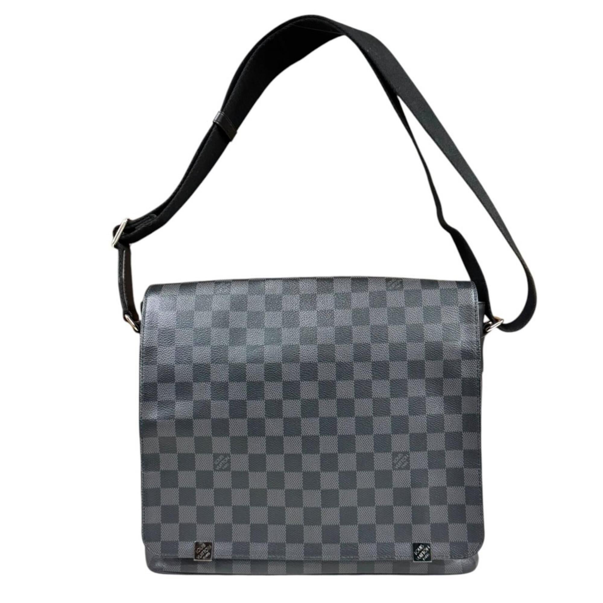 Louis Vuitton Damier Graphite Black Gray Damier Graphite Shoulder Bag (Pre-Owned)
