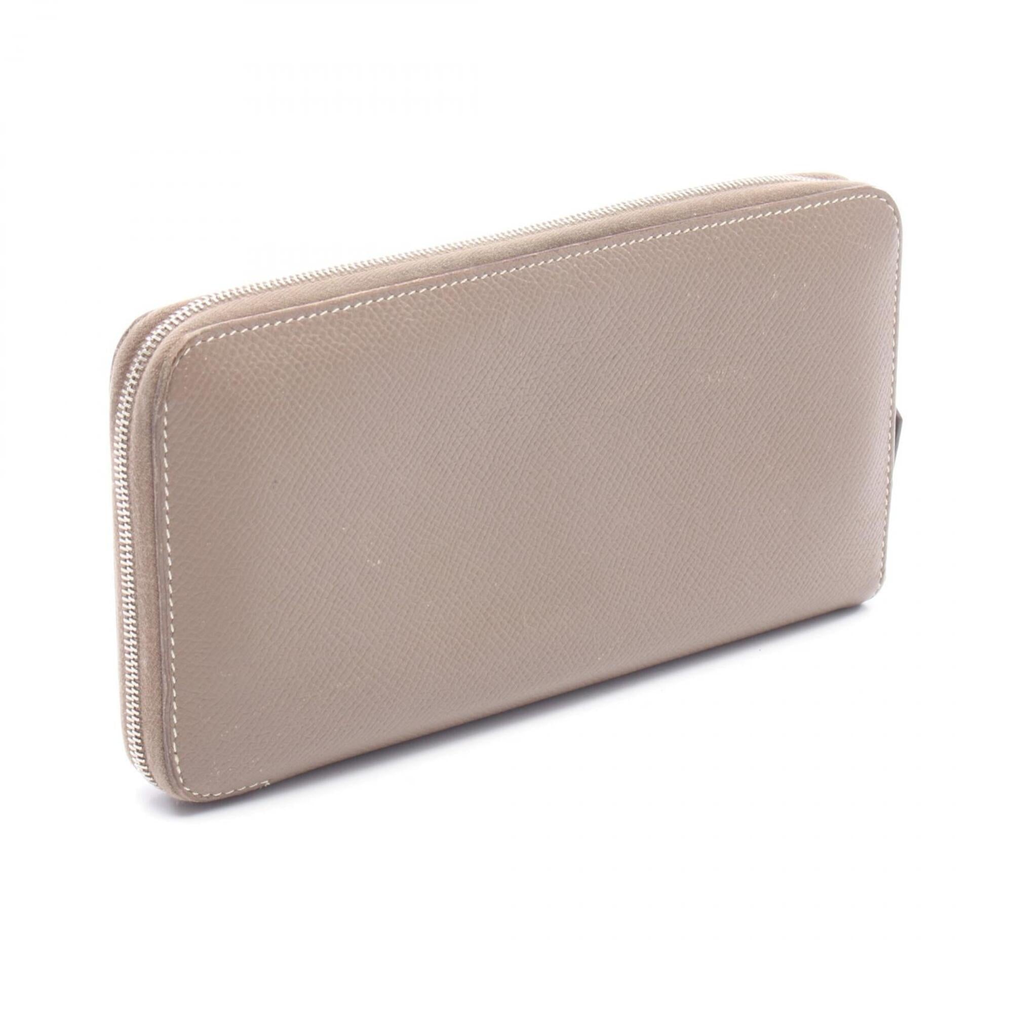 Hermes Etoupe Gray Gray Epsom Leather Long Wallet (Bi-Fold) (Pre-Owned)