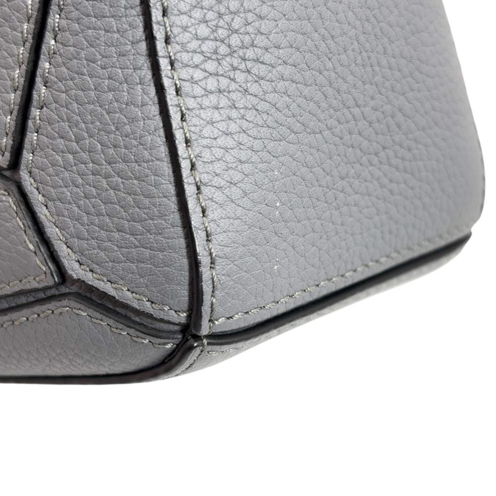 Loewe Puzzle Gray Leather Handbag Shoulder Bag (Pre-Owned)