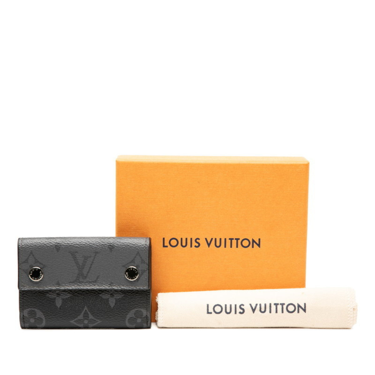 Louis Vuitton Black Pvc Leather Wallet (Tri-Fold) (Pre-Owned)