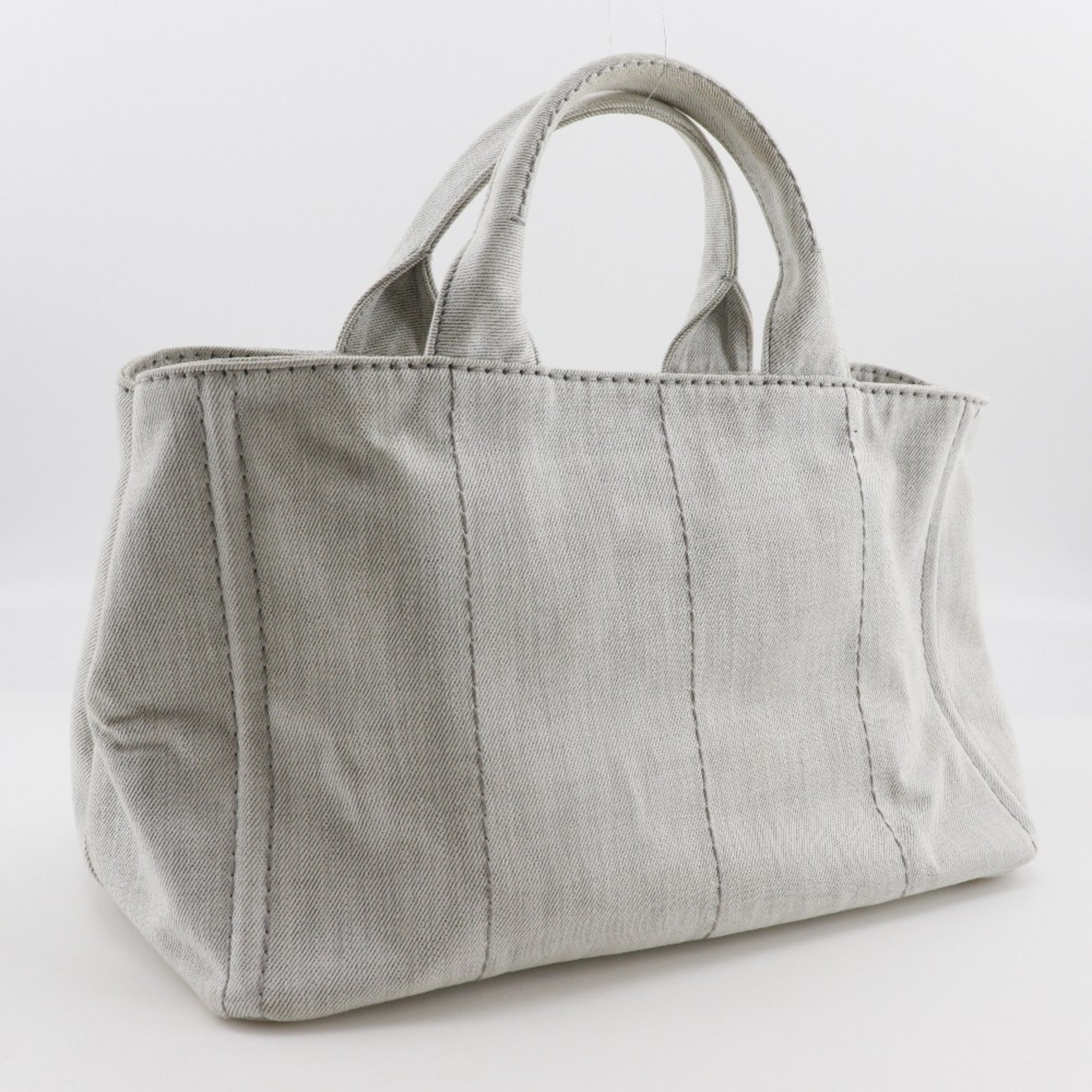 Prada Light Gray Denim Handbag (Pre-Owned)