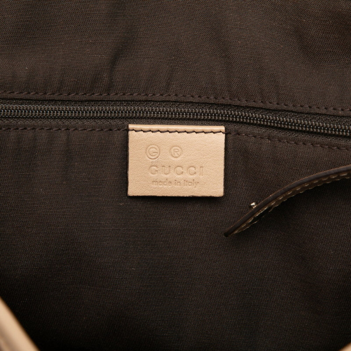 Gucci Horsebit Beige Leather Handbag Tote Bag (Pre-Owned)