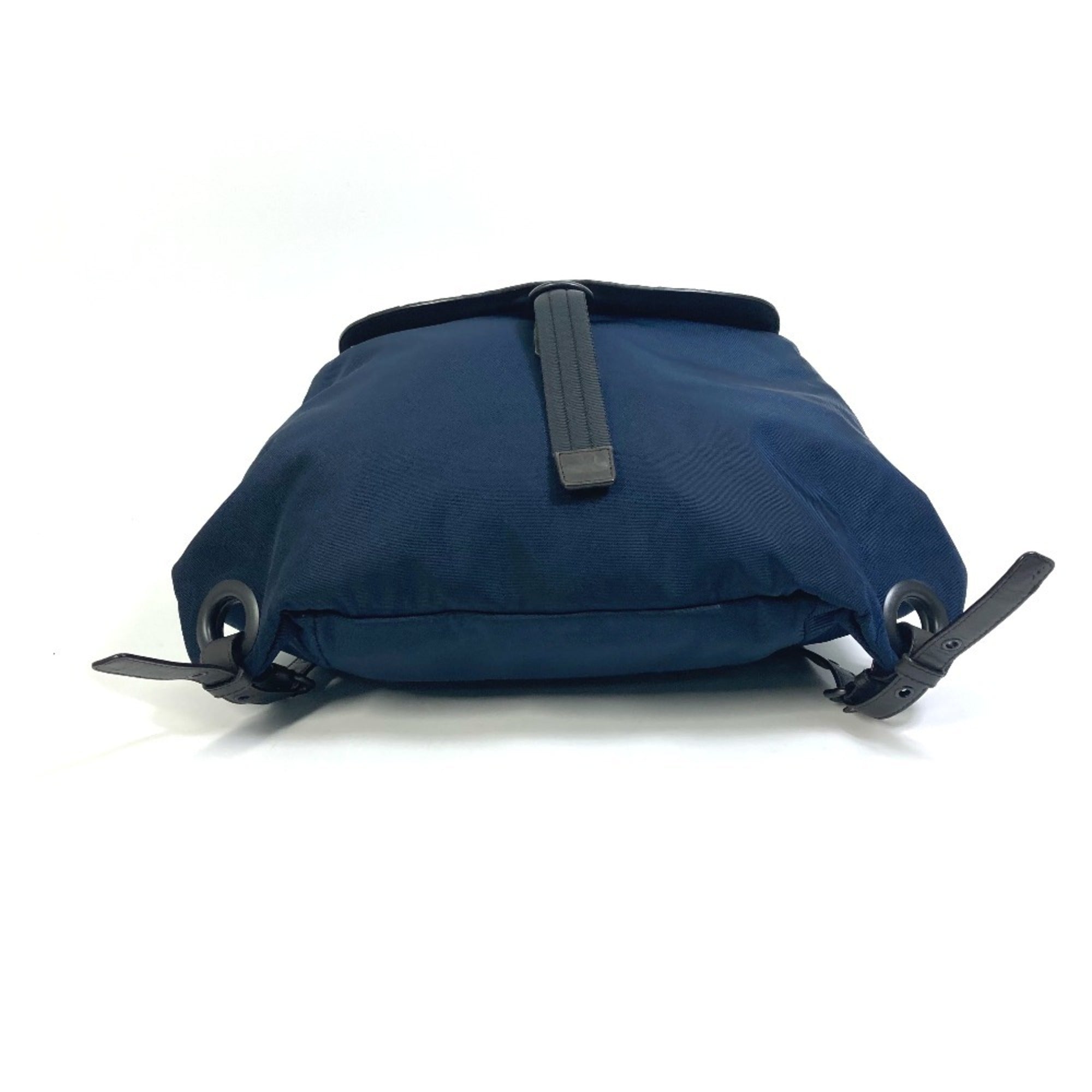 Bottega Veneta Brown Navy Nylon Leather Backpack (Pre-Owned)