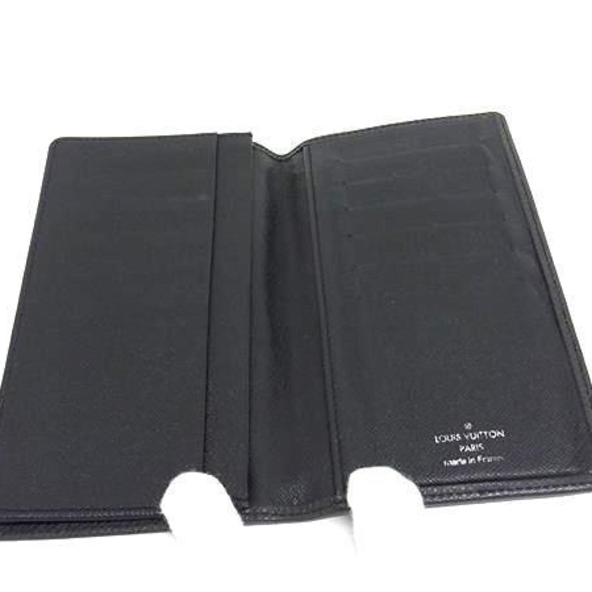 Louis Vuitton Ardoise Black Taiga Leather Long Wallet (Bi-Fold) (Pre-Owned)