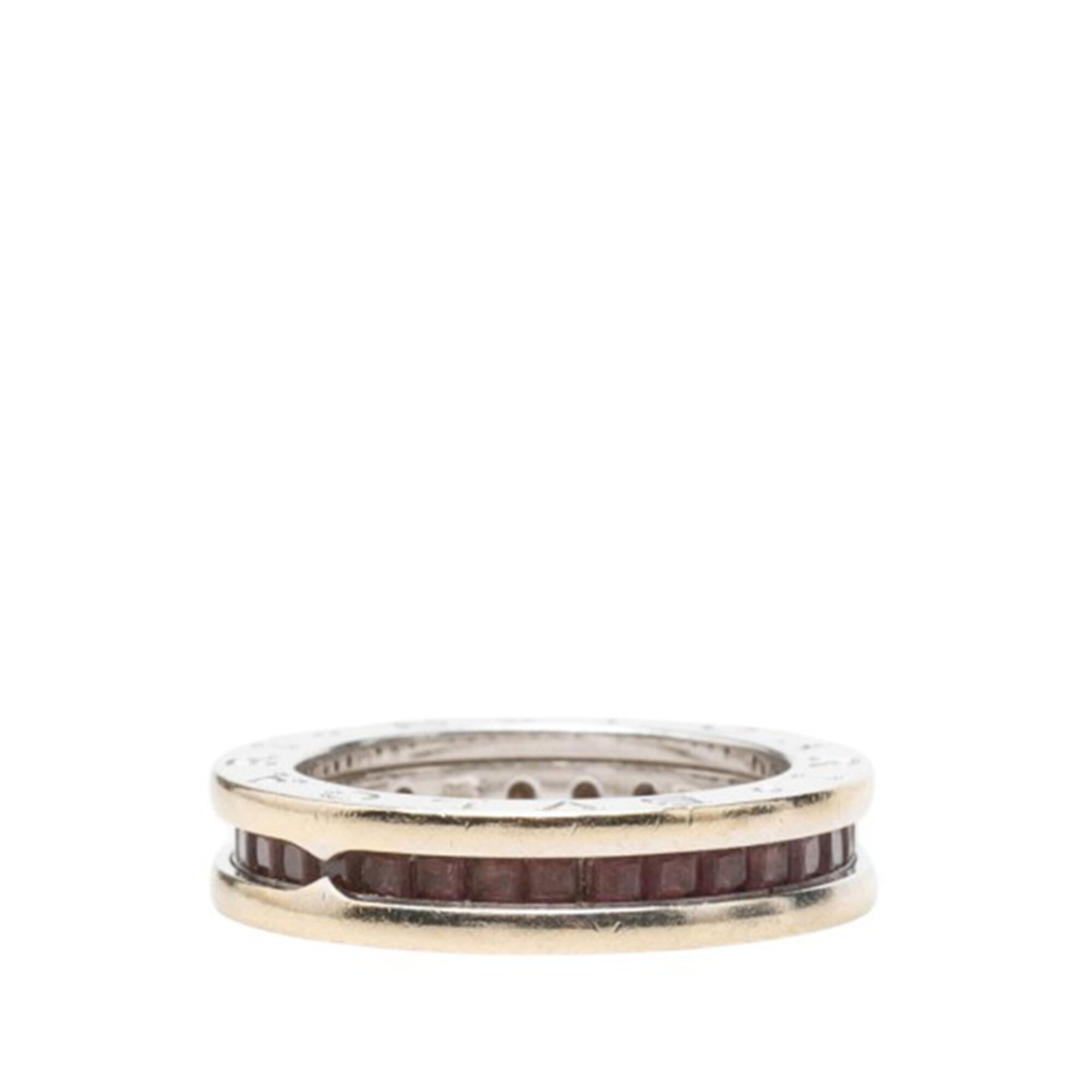 Bvlgari B.Zero1 Silver Pink White Gold (18K) Band Ring (Pre-Owned)