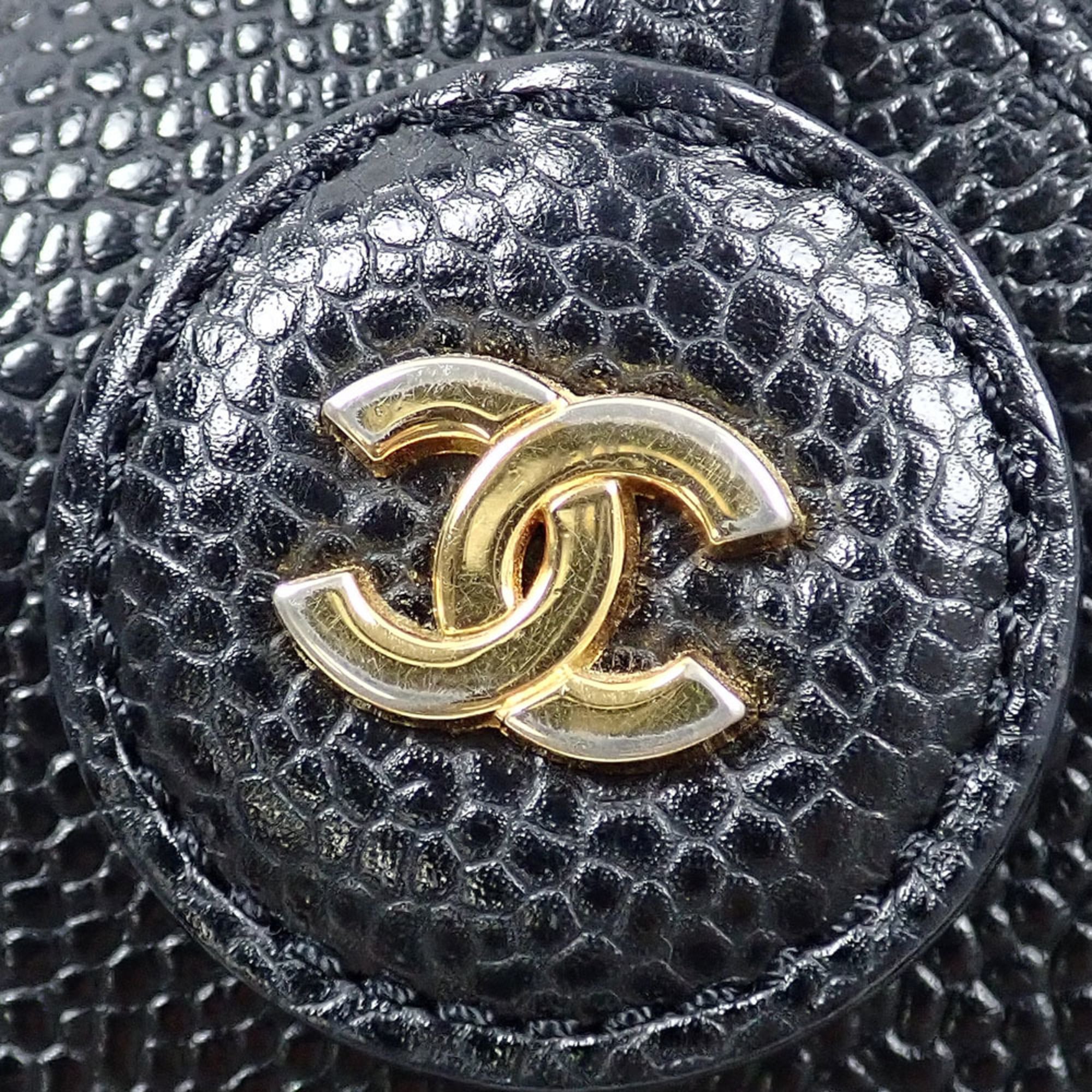 Chanel Black Grained Calfskin Pouch Vanity Bag (Pre-Owned)