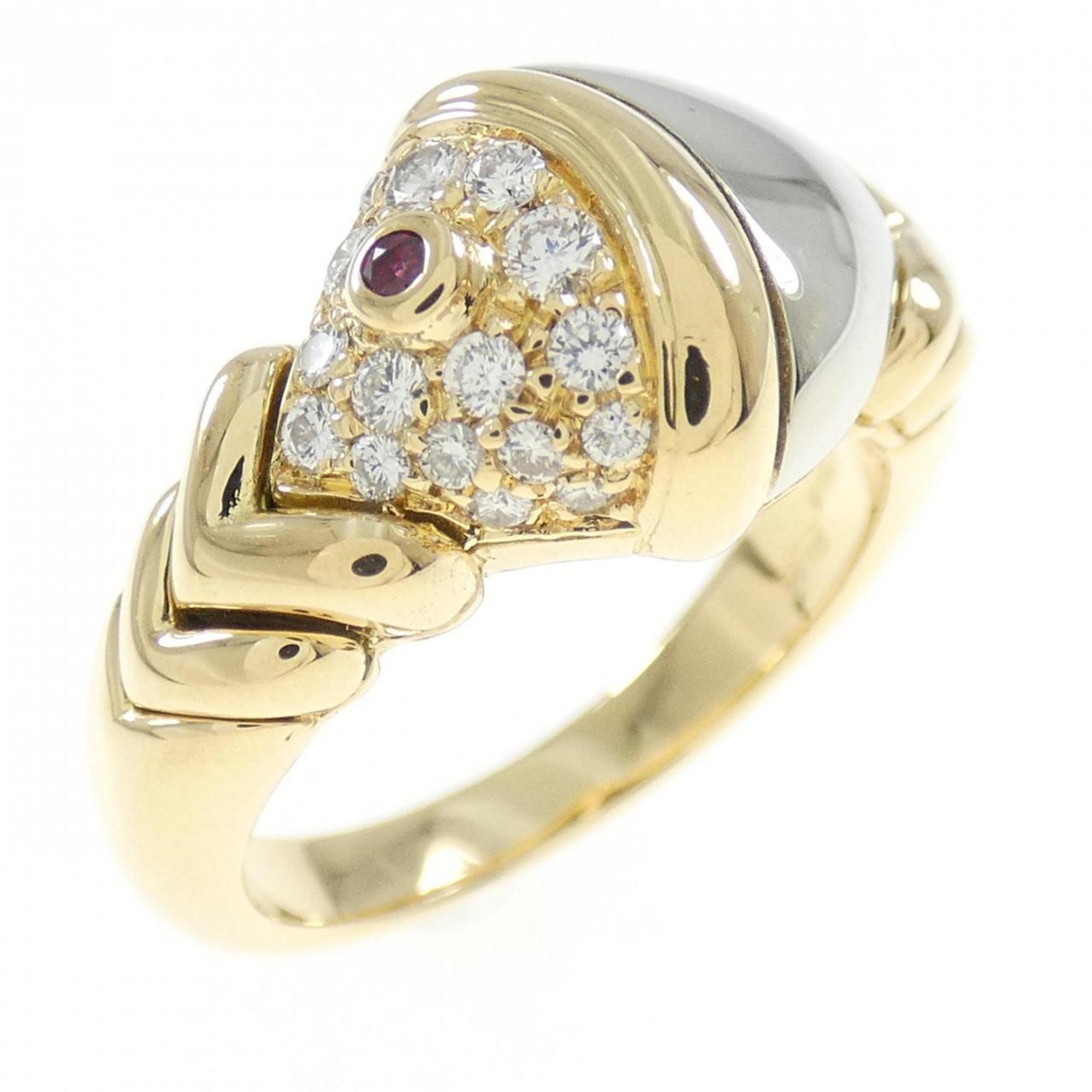 Bvlgari White Gold Yellow Gold White Gold (18K) Yellow Gold (18K) Band Ring (Pre-Owned)