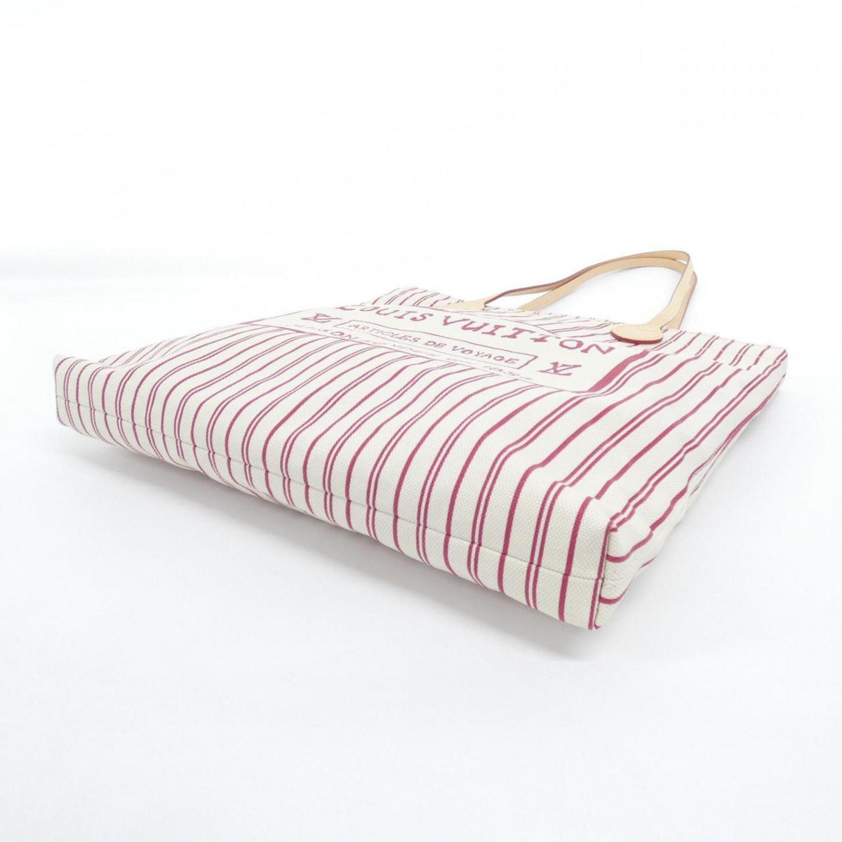 Louis Vuitton Beige Red Color Canvas Handbag (Pre-Owned)