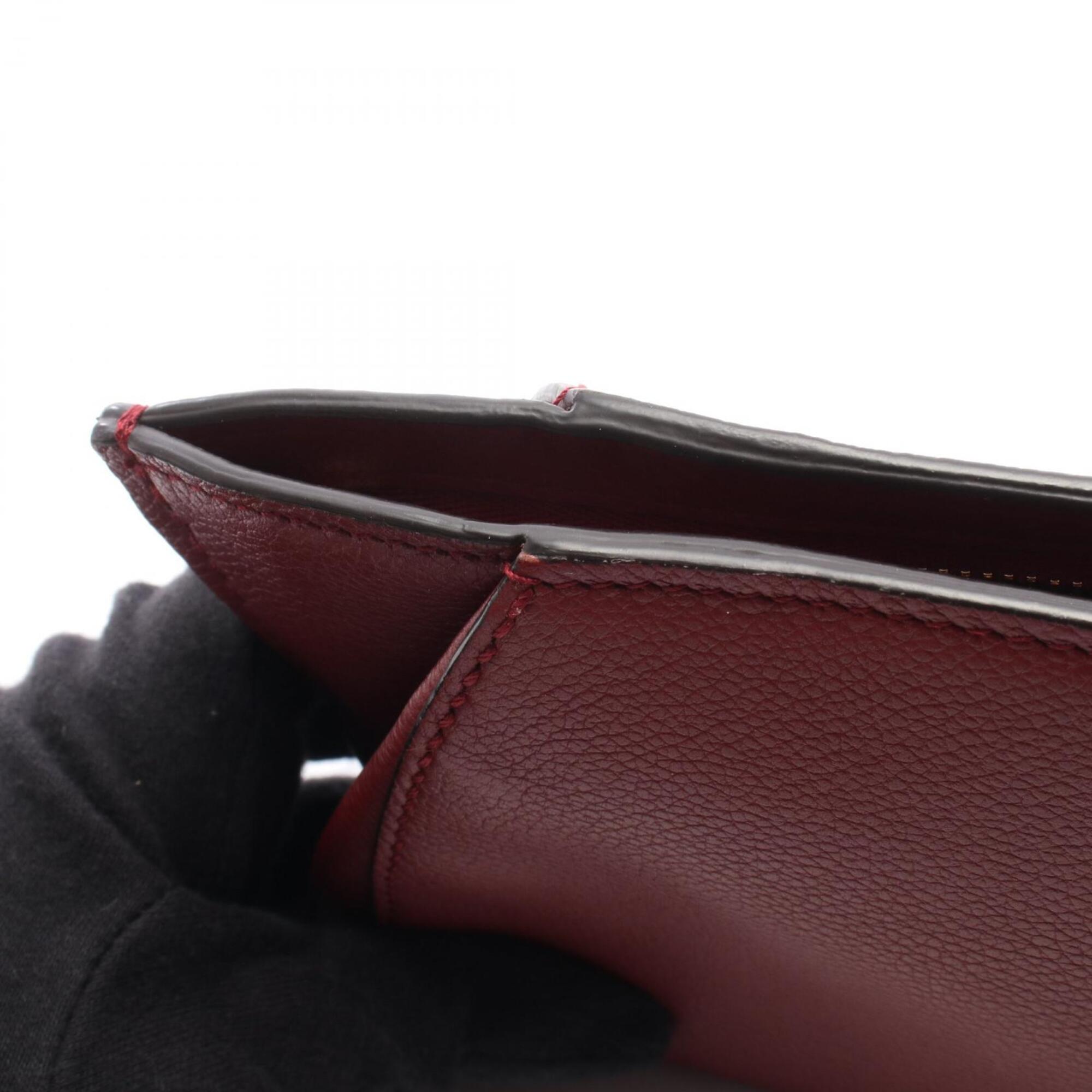 Cartier Bordeaux Leather Clutch Bag Handbag (Pre-Owned)