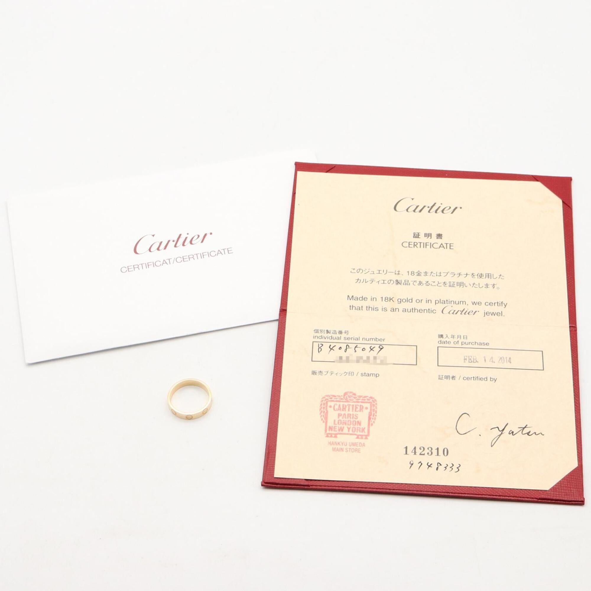 Cartier Gold Yellow Gold (18K) Band Ring (Pre-Owned)