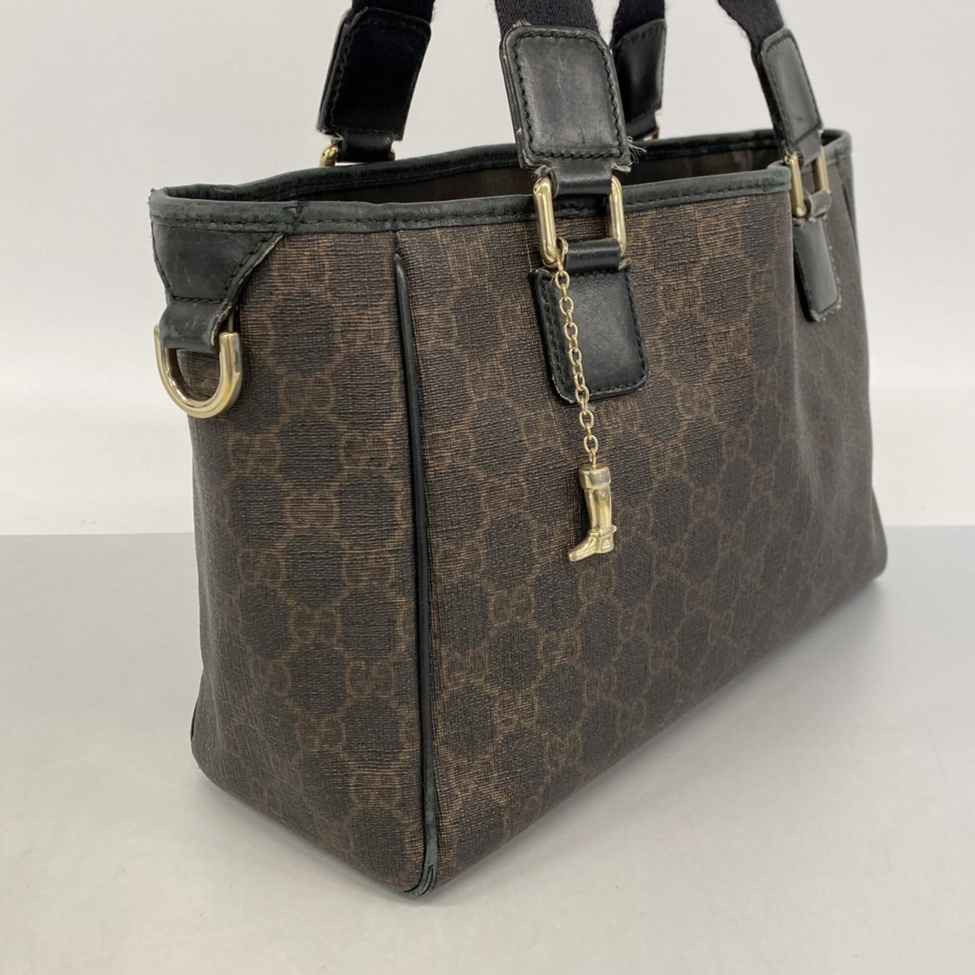 Gucci Black Brown Pvc Tote Bag (Pre-Owned)