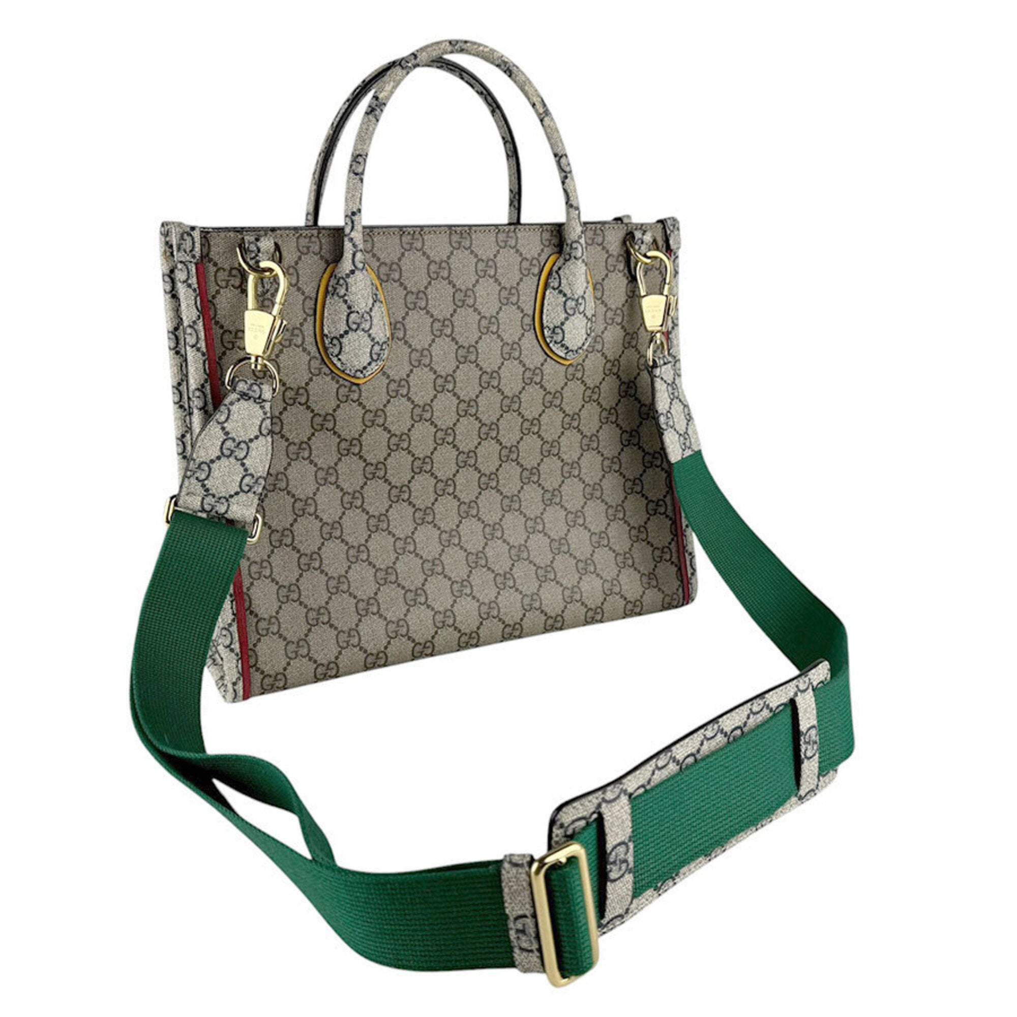 Gucci Brown Navy Gg Supreme Handbag Shoulder Bag (Pre-Owned)