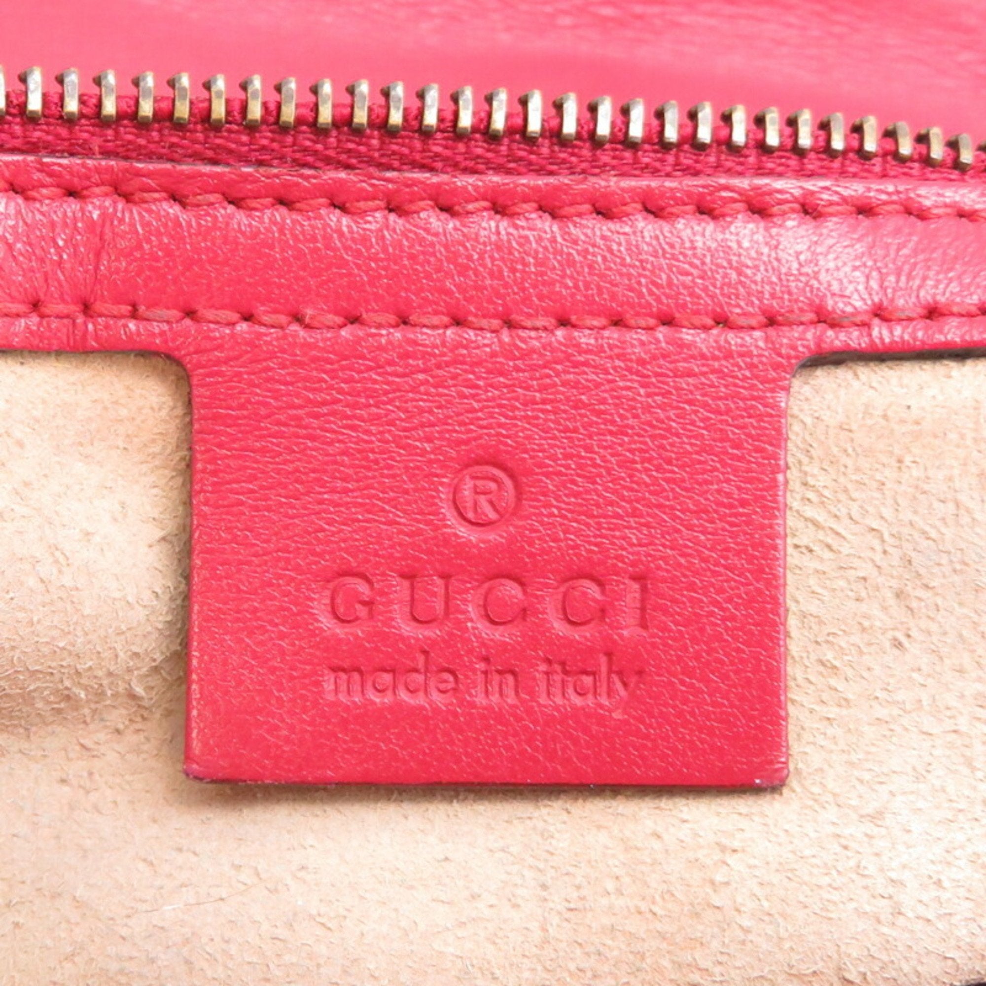Gucci Gg Marmont Red Color Leather Shoulder Bag (Pre-Owned)