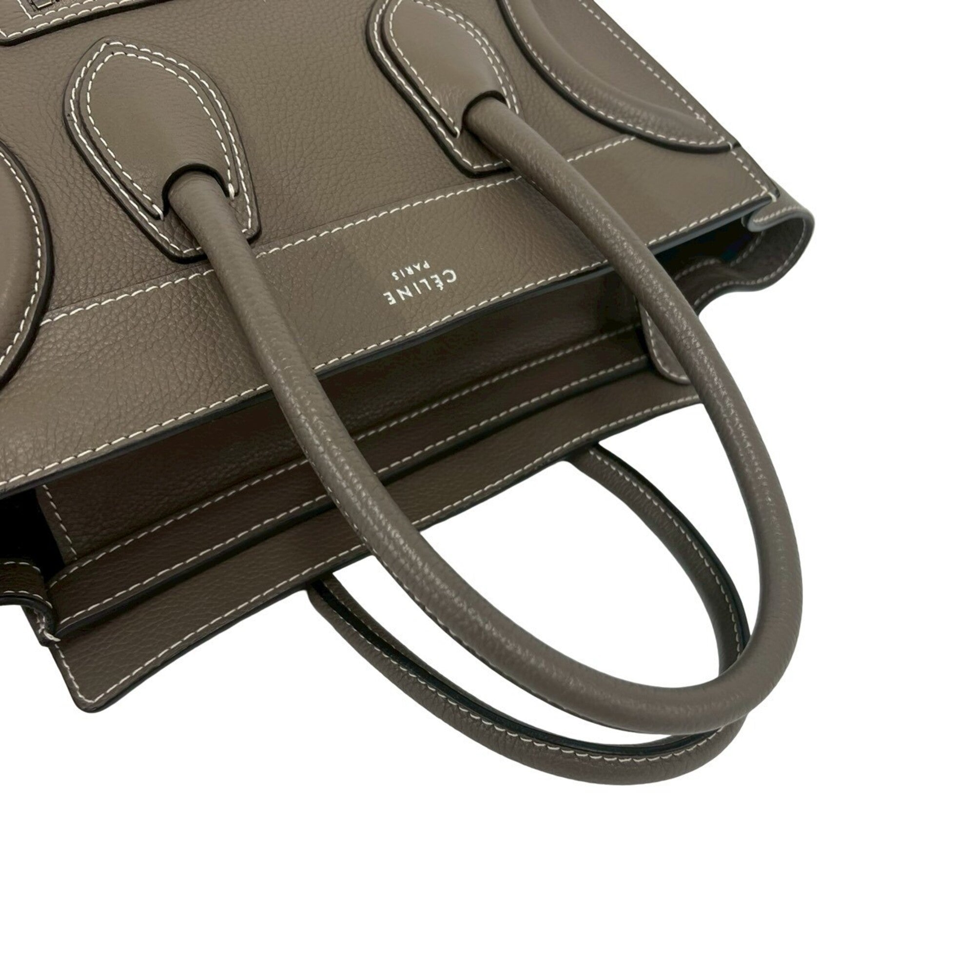 Celine Beige Leather Handbag Tote Bag (Pre-Owned)