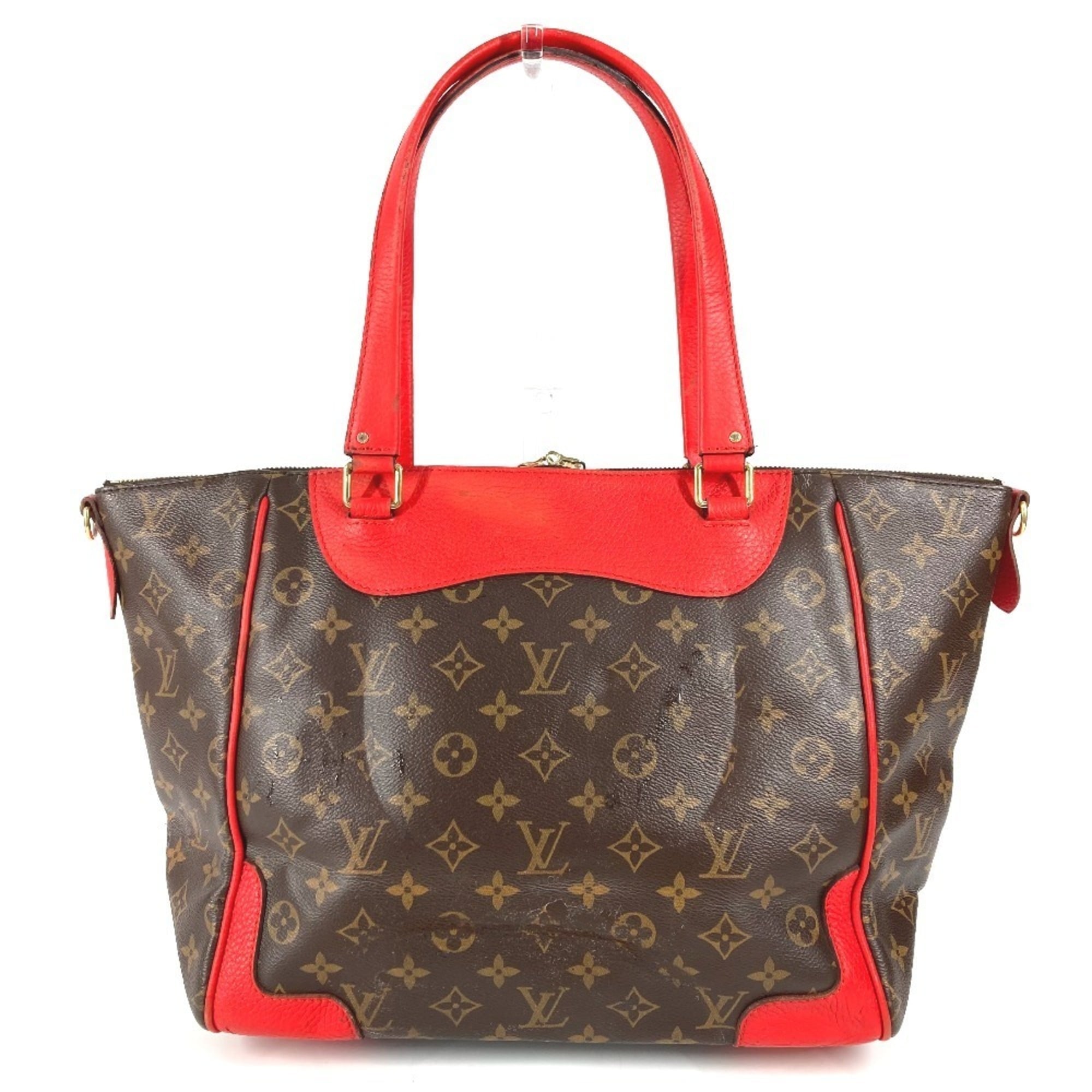 Louis Vuitton Brown Red Color Monogram Shoulder Bag (Pre-Owned)