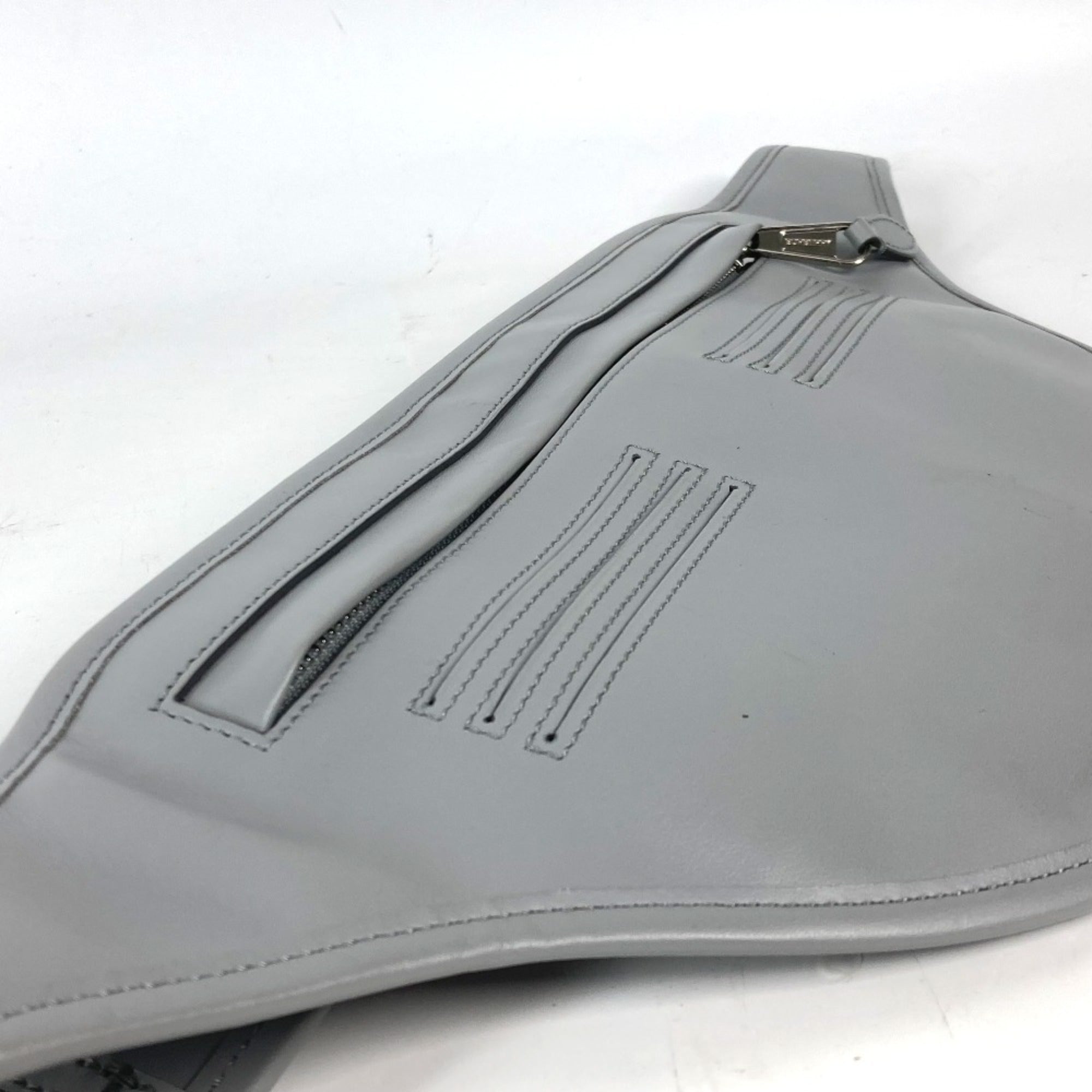 Burberry Gray Leather Fanny Pack (Pre-Owned)