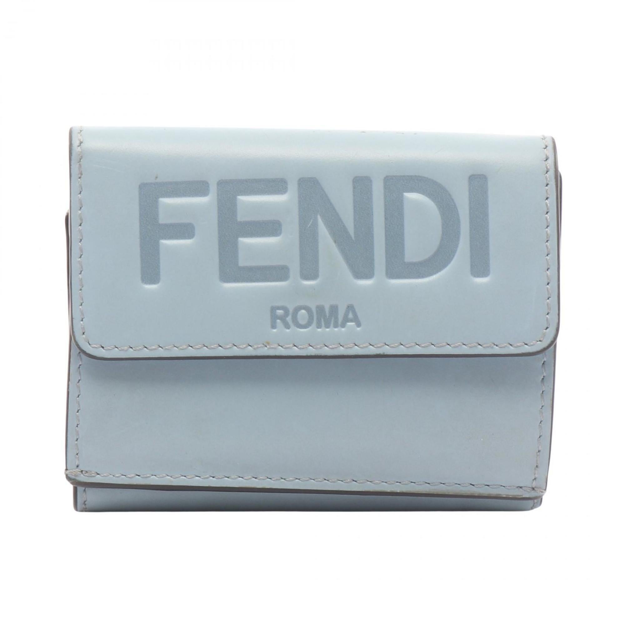 Fendi Blue Leather Wallet (Tri-Fold) (Pre-Owned)
