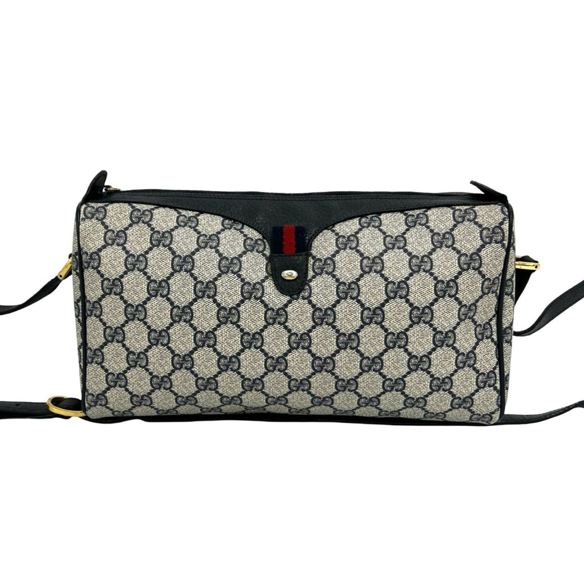 Gucci Navy Pvc Leather Shoulder Bag (Pre-Owned)