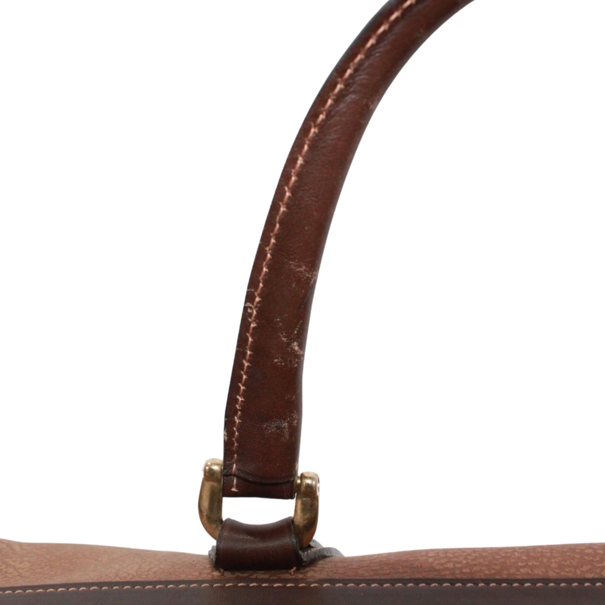 Gucci Brown Leather Boston Bag Handbag (Pre-Owned)