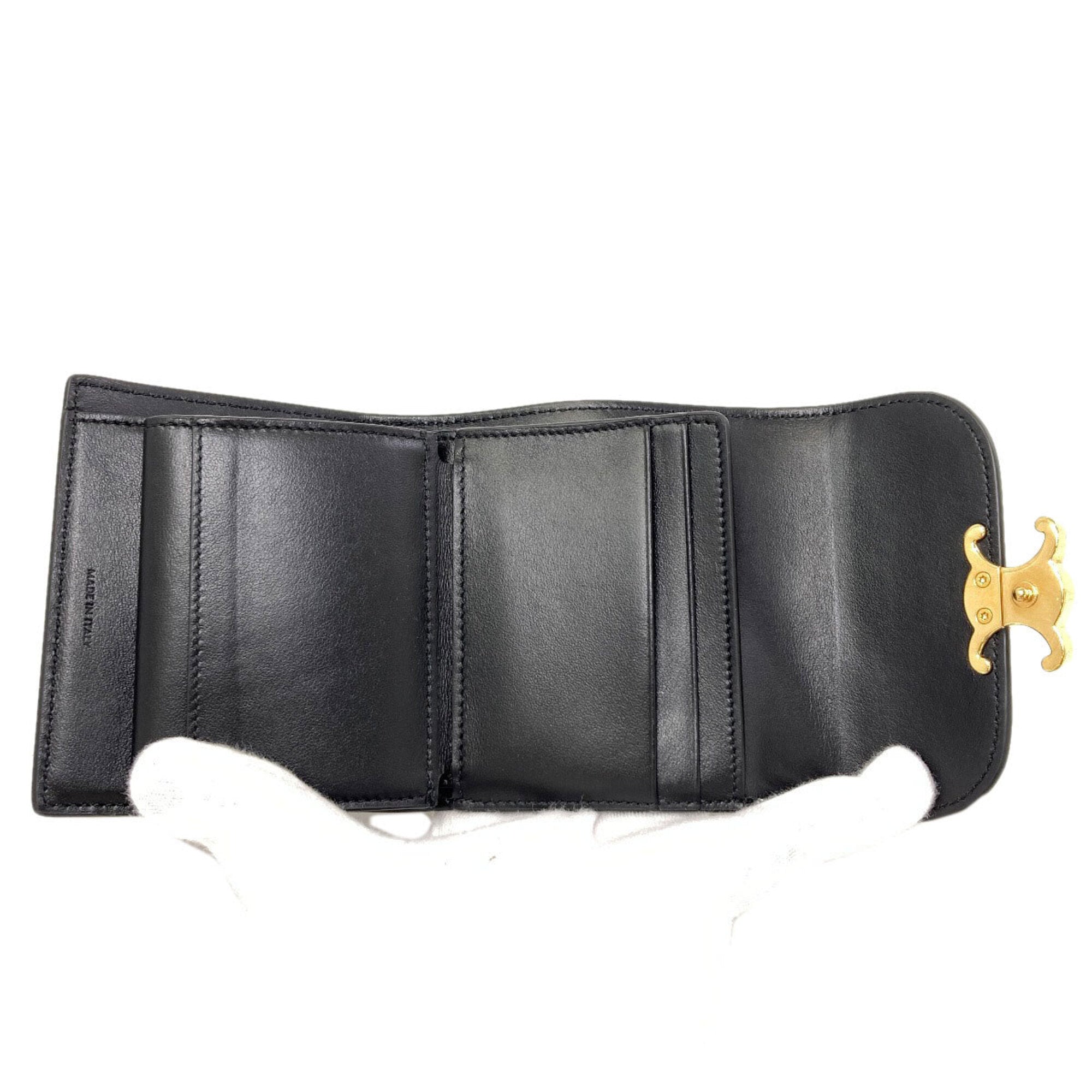 Celine Black Leather Wallet (Tri-Fold) (Pre-Owned)