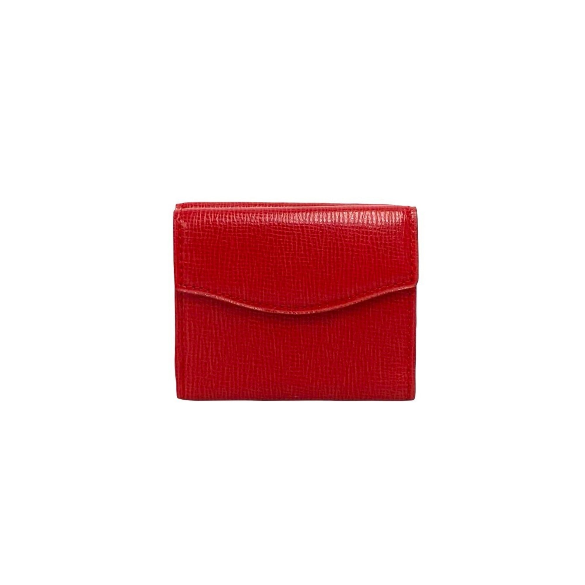Christian Dior Red Color Leather Wallet (Tri-Fold) (Pre-Owned)