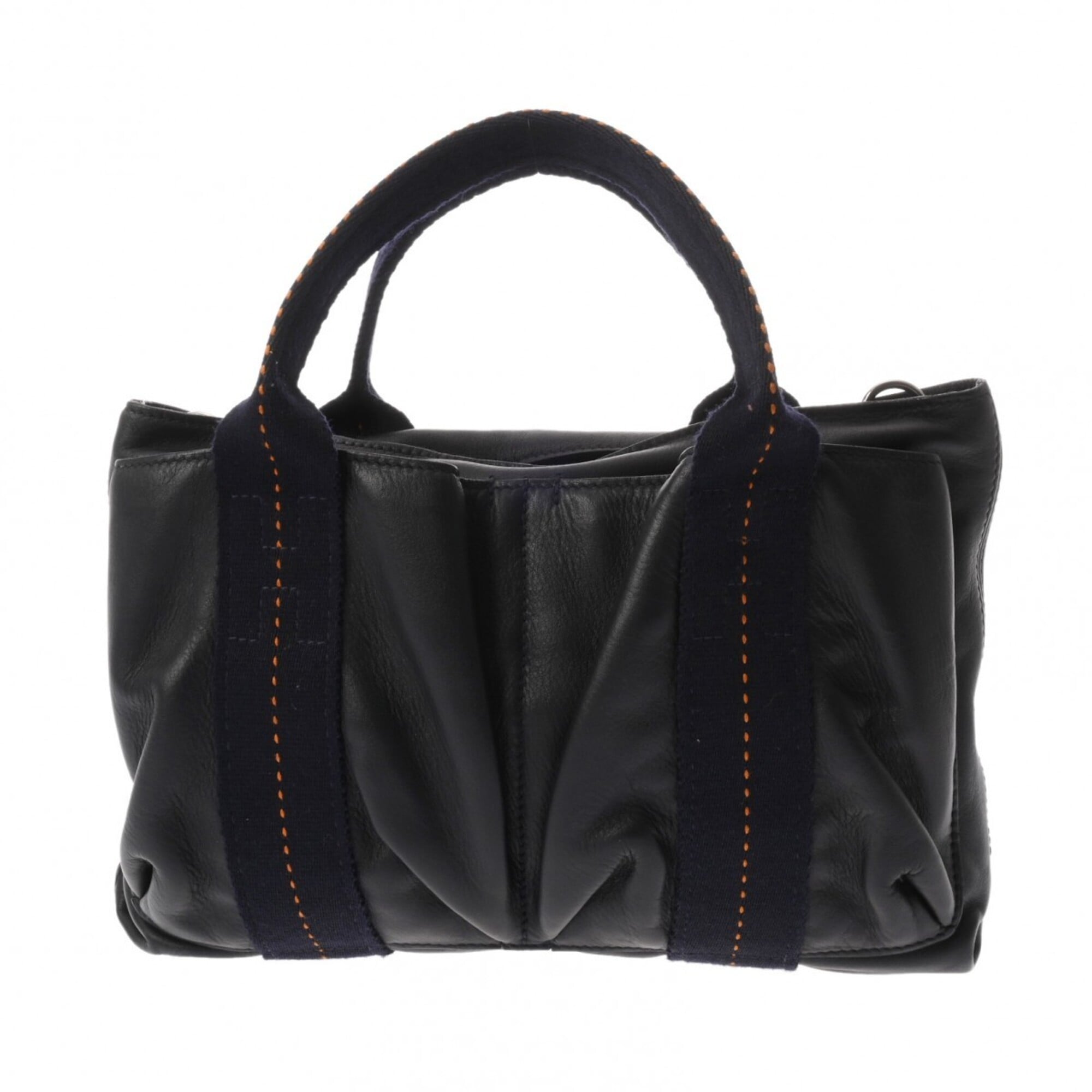 Hermes Caravan Horizontal Navy Veau Derma Handbag (Pre-Owned)